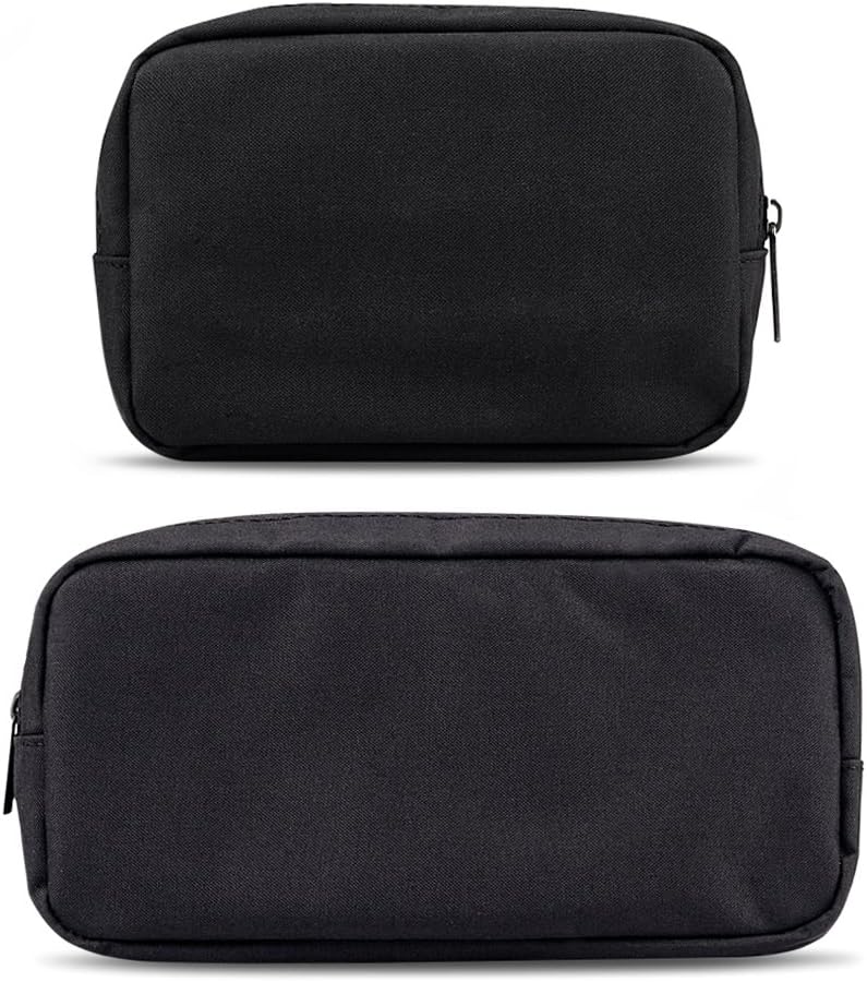 Universal Electronics/Accessories Soft Carrying Case Bag, Durable & Light-Weight,Suitable for Out-Going, Business, Travel and Cosmetics Kit (Small+Big-Black)