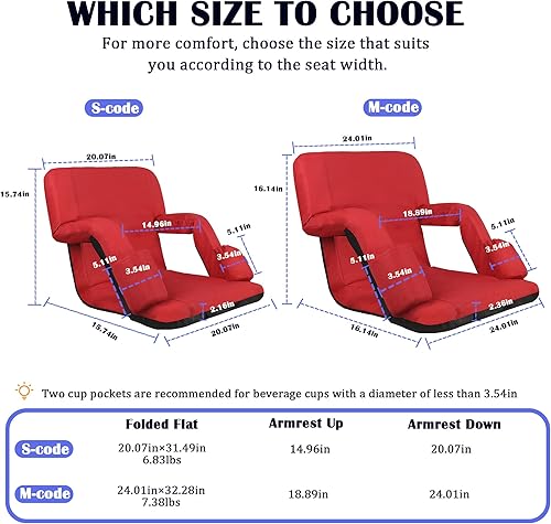 Miniatura 3 de Asientos de estadio con soporte para el respaldo, sillas gradas con respaldo y cojín extra ancho, asientos acolchados gruesos, asientos reclinables