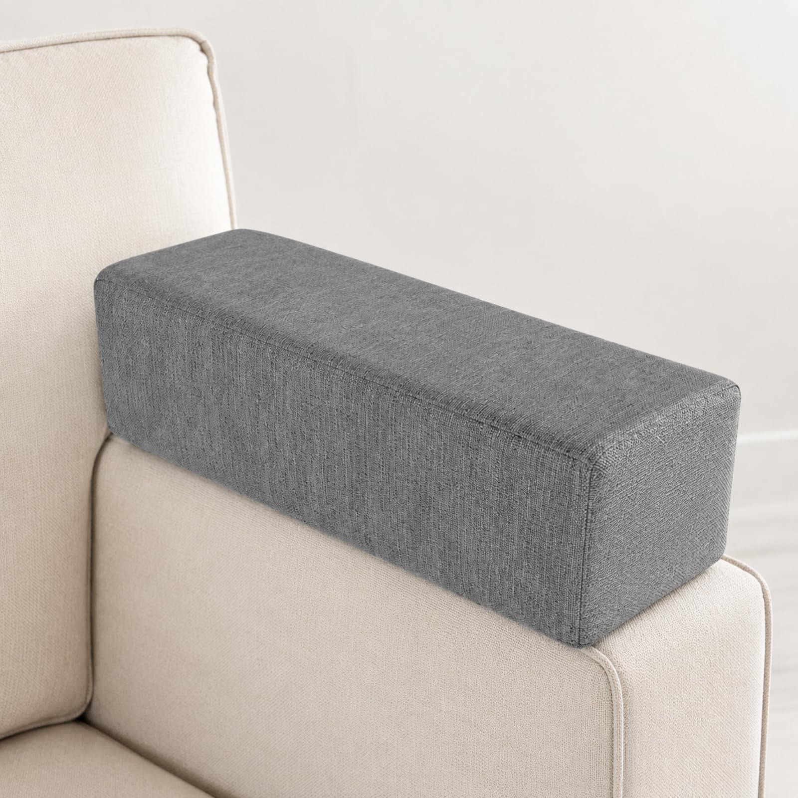 Cuscino per Bracciolo Traspirante | Forma Rettangolare Compatta, Delicato sulla Pelle, Cuscino Riempispazio per Divano, Lettura, Grigio Scuro, 60x15x15cm
