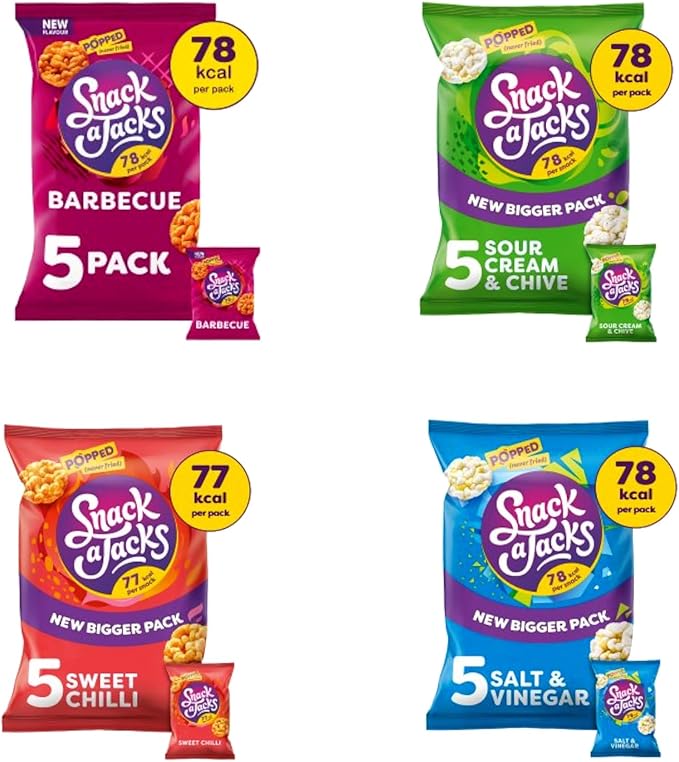 Snack a Jacks Variety Bundle 4 Delicious Flavours Sour Cream, Sweet