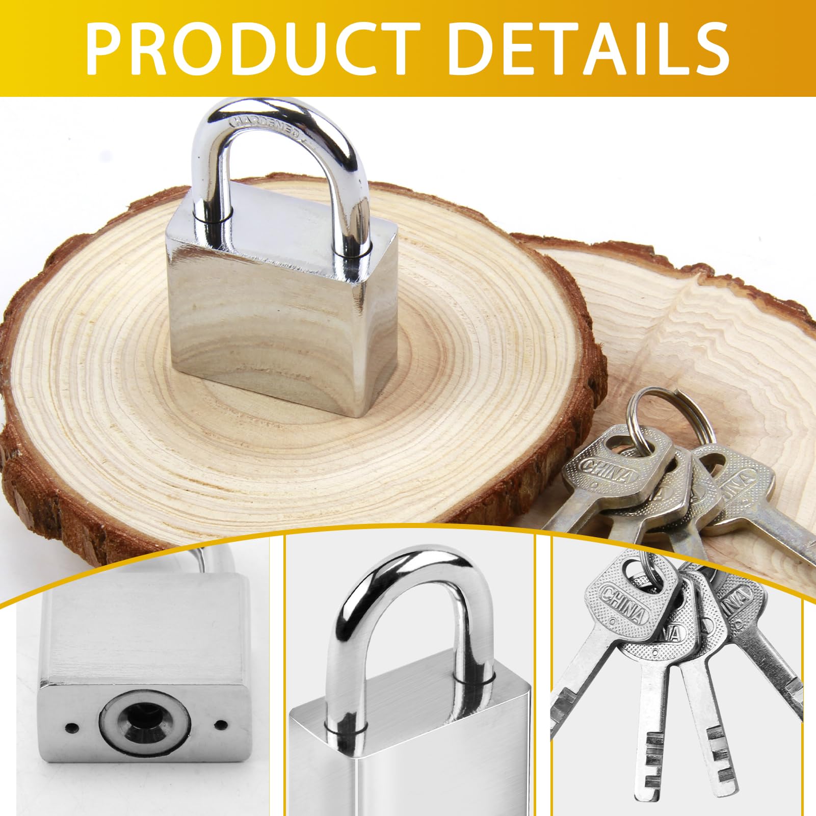 Lucchetto Resistente Alle Intemperie Con 4 Chiavi - Sicuro Per Garage, Magazzino E Giardino, Diametro 40mm - Foto 8