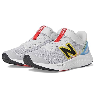 New Balance Kids Fresh Foam Arishi v4 Bungee Lace with Top Strap (Little Kid) Kids Shoes Grey Matter/Carolina Blue/Ginger Lemon