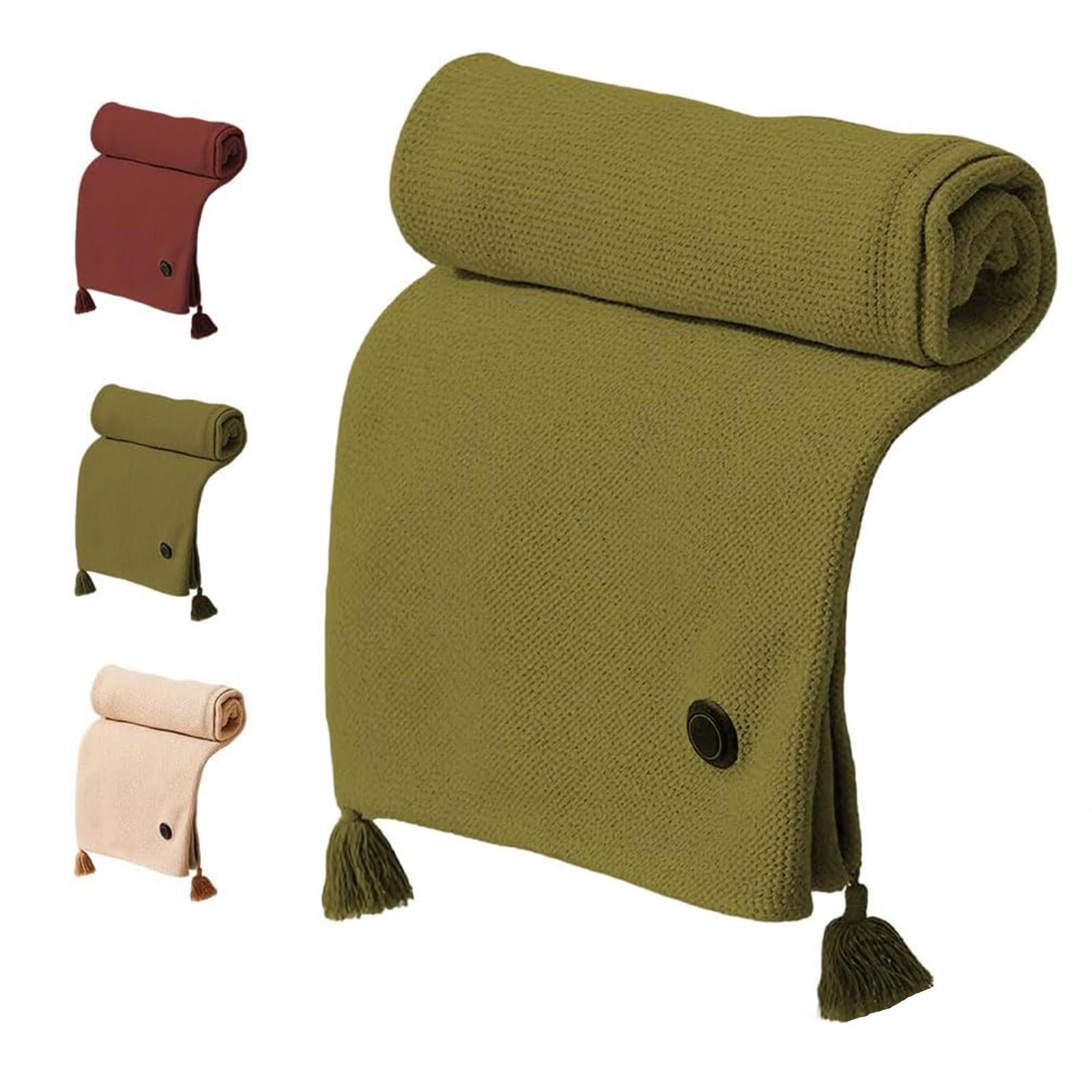 2025 New Portable Heated Shawl, USB Heated Shawl Blanket, Winter Warm Shawl Heating Scarf with 3 Heating Levels for Women (Green,No Power Bank)