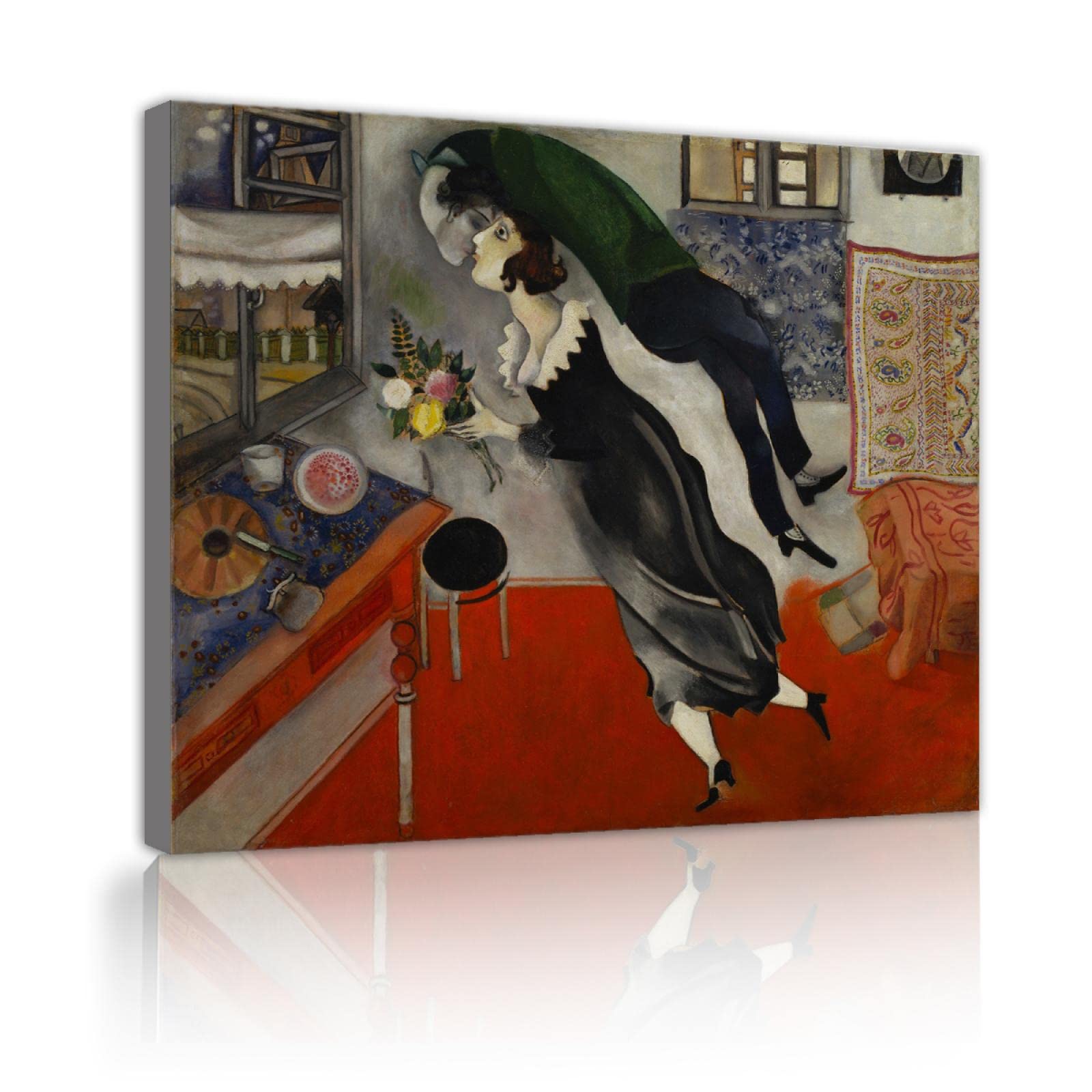 Marc Chagall Il compleanno Vintage Stampa Poster Vintage Pittura Stampe su tela Wall Art Pittura Poster e stampe Decorazione murale 35x45cm Quadro interno