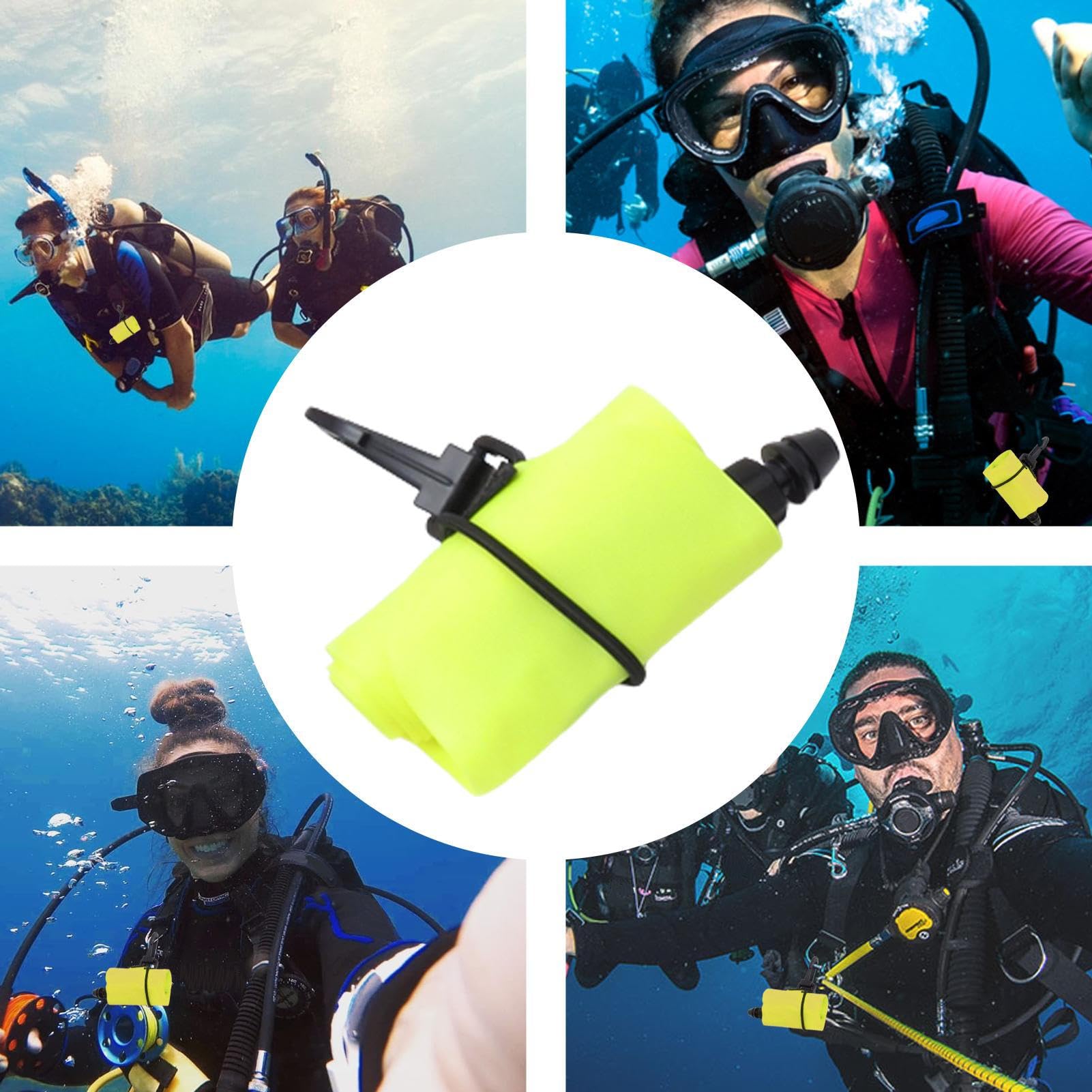 Boa Di Segnalazione Subacquea Galleggiante 115x12,7 Cm, Tessuto Nylon 210D Con Rivestimento TPU, Bandiera Sub, Per Immersioni E Snorkeling