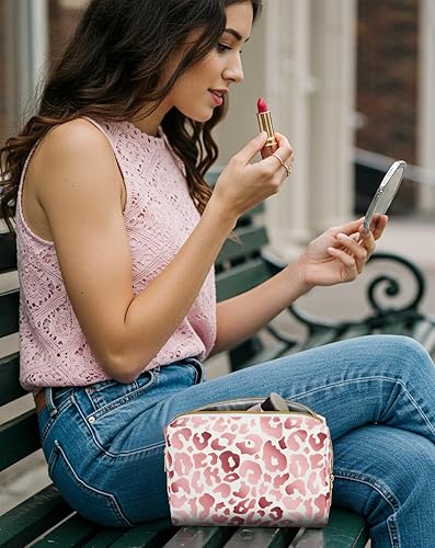 Miniatura 7 de Aosbos Bolsa de cosméticos, bolsa de maquillaje para mujer, bolsa de cosméticos de viaje, bolsa de maquillaje impermeable para bolso, Rosado