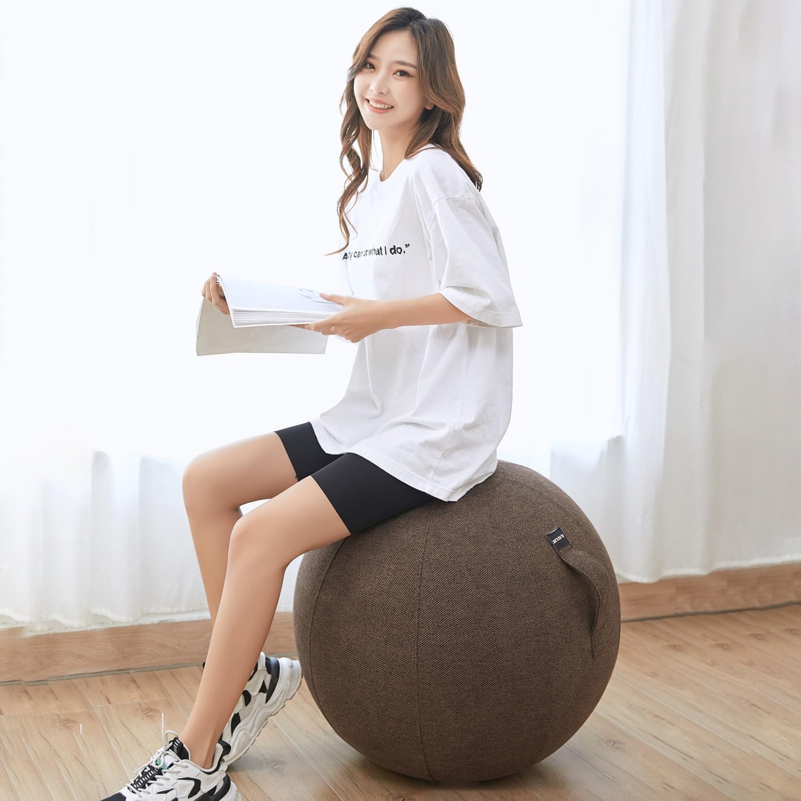 Silla de Pelota de Yoga 65 cm para Pilates - Silla de Oficina con Pelota de Ejercicio