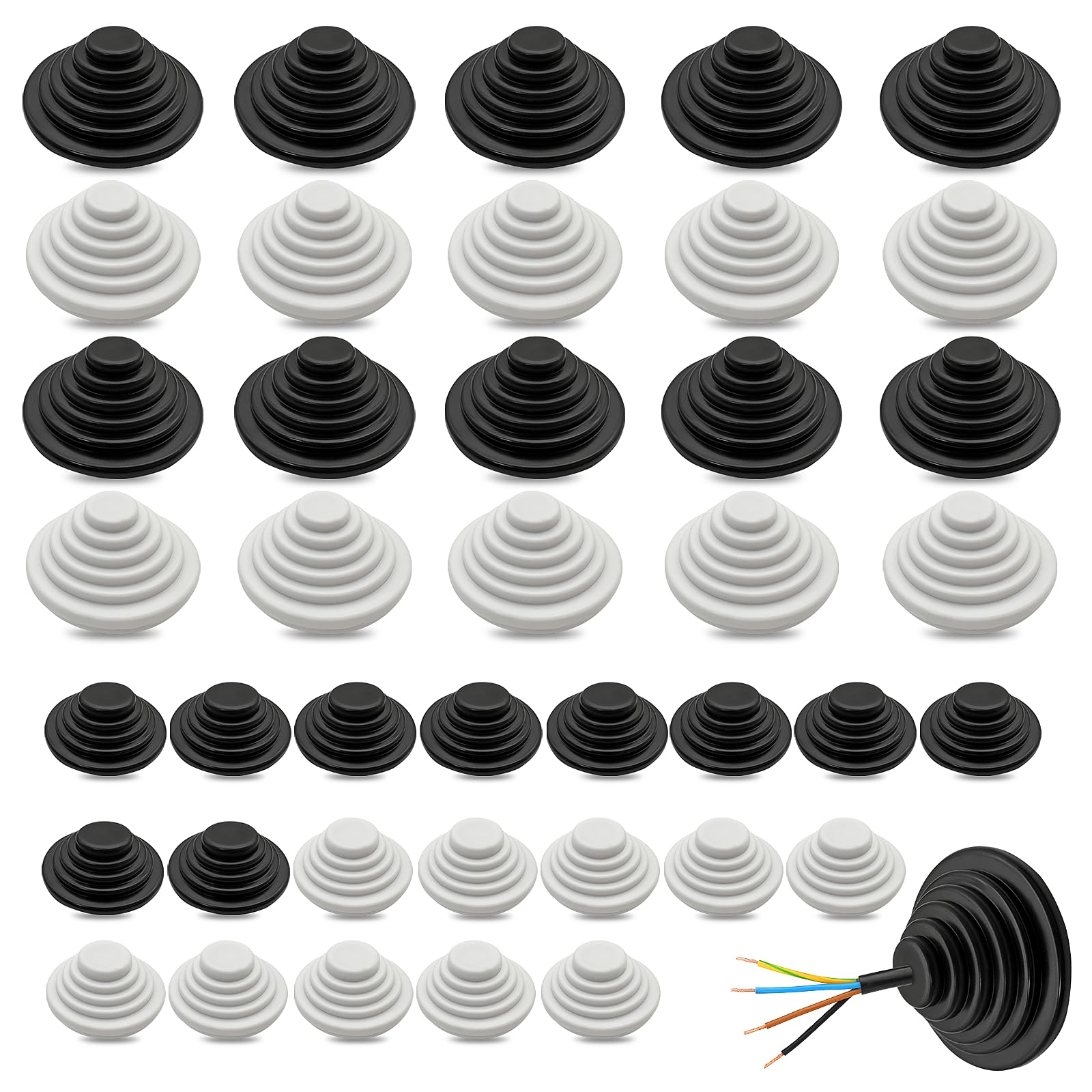 Gummi-Kabeltüllen Set – Metrische Durchgangstül Produktbild-Vorschau 3