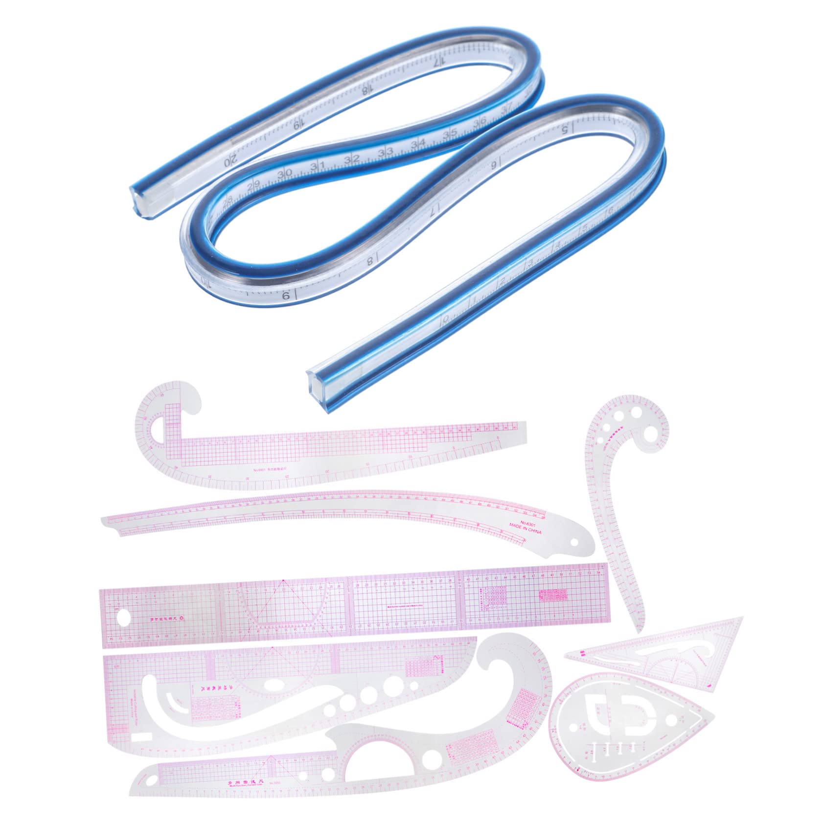 Juego de Reglas de Costura de Plástico Pvc para Diseño de Ropa