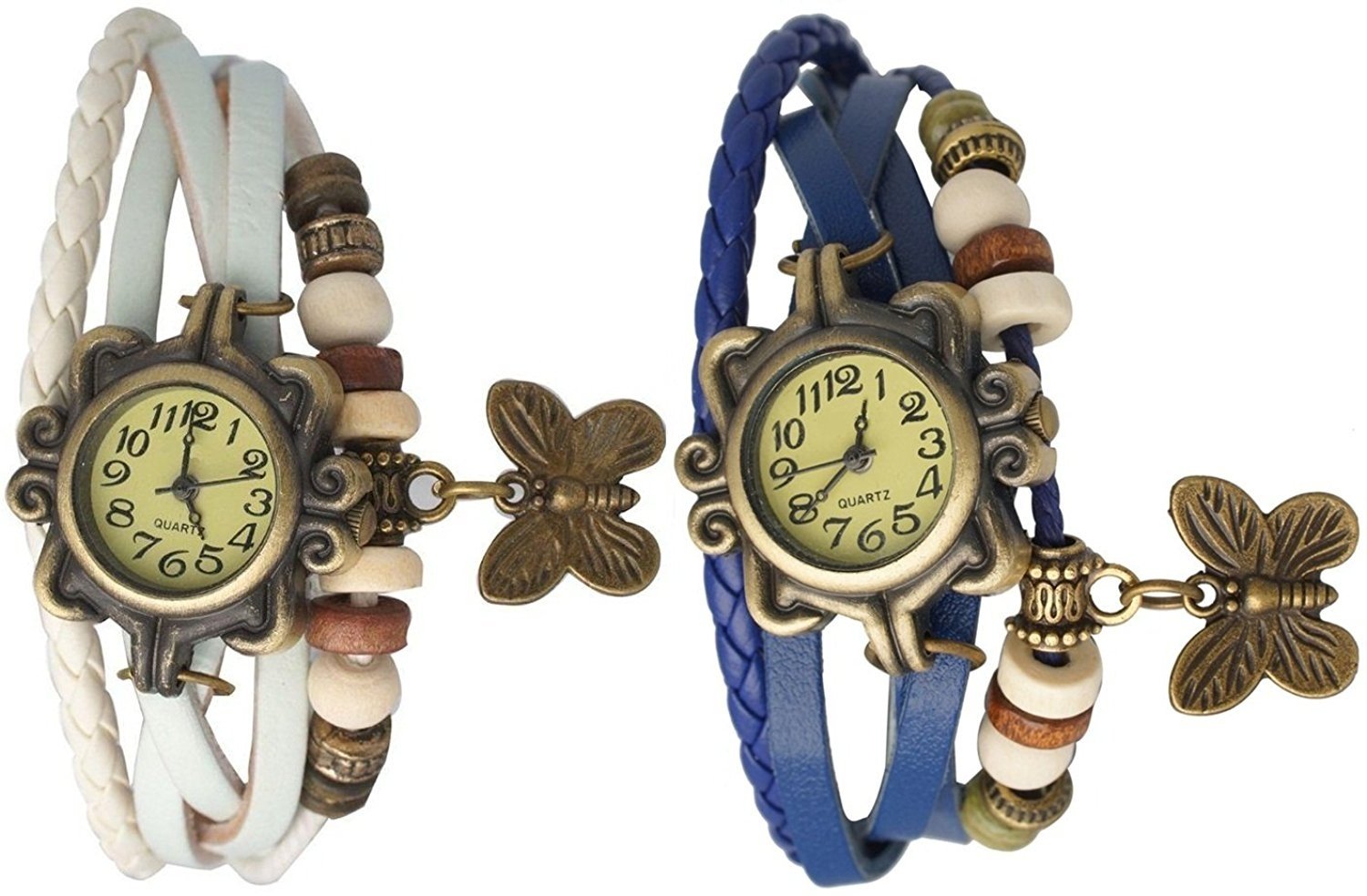 Pappi Haunt Vintage Leather Butterfly Bracelet Women Watch (Pack of 2) (B01EZYOQJC) Amazon Price History, Amazon Price Tracker