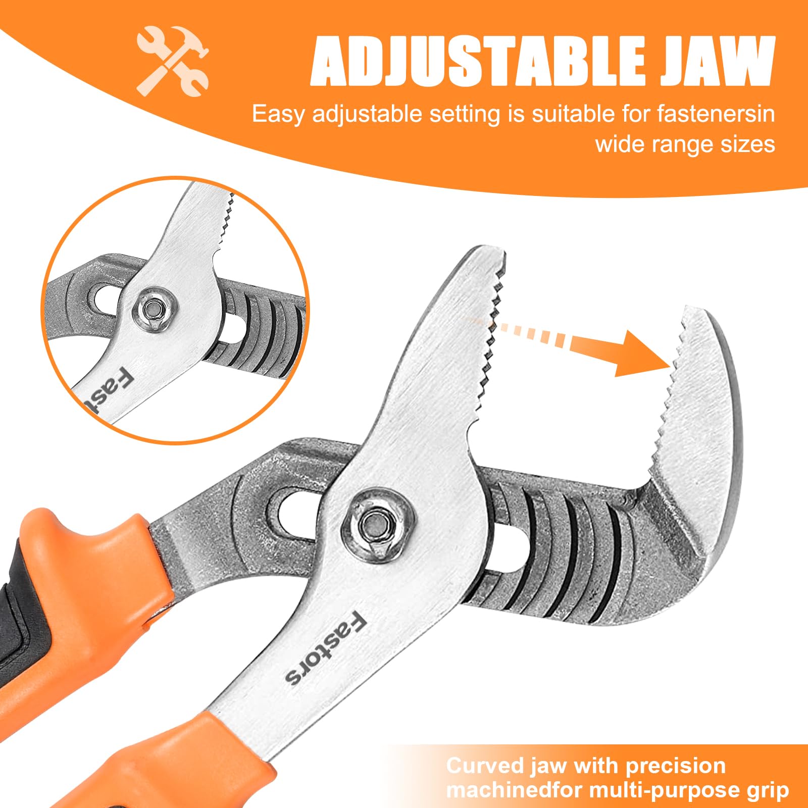 Juego de 7 alicates ajustables para llaves y articulaciones, juego de alicates de lengüeta y ranura con juego de llaves ajustables para reparación del hogar, mango de agarre cómodo