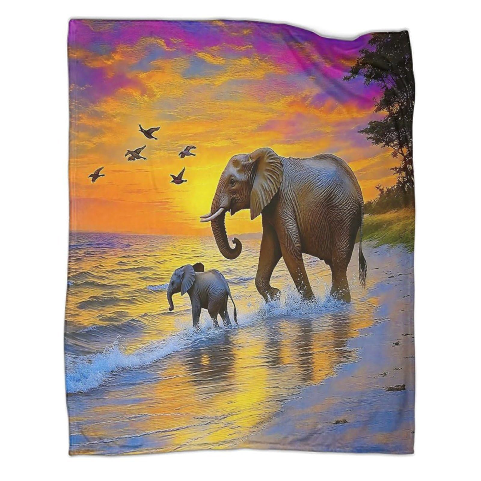 Couverture jetable 3D éléphant pour soirées cocooning et nuits douillettes en famille