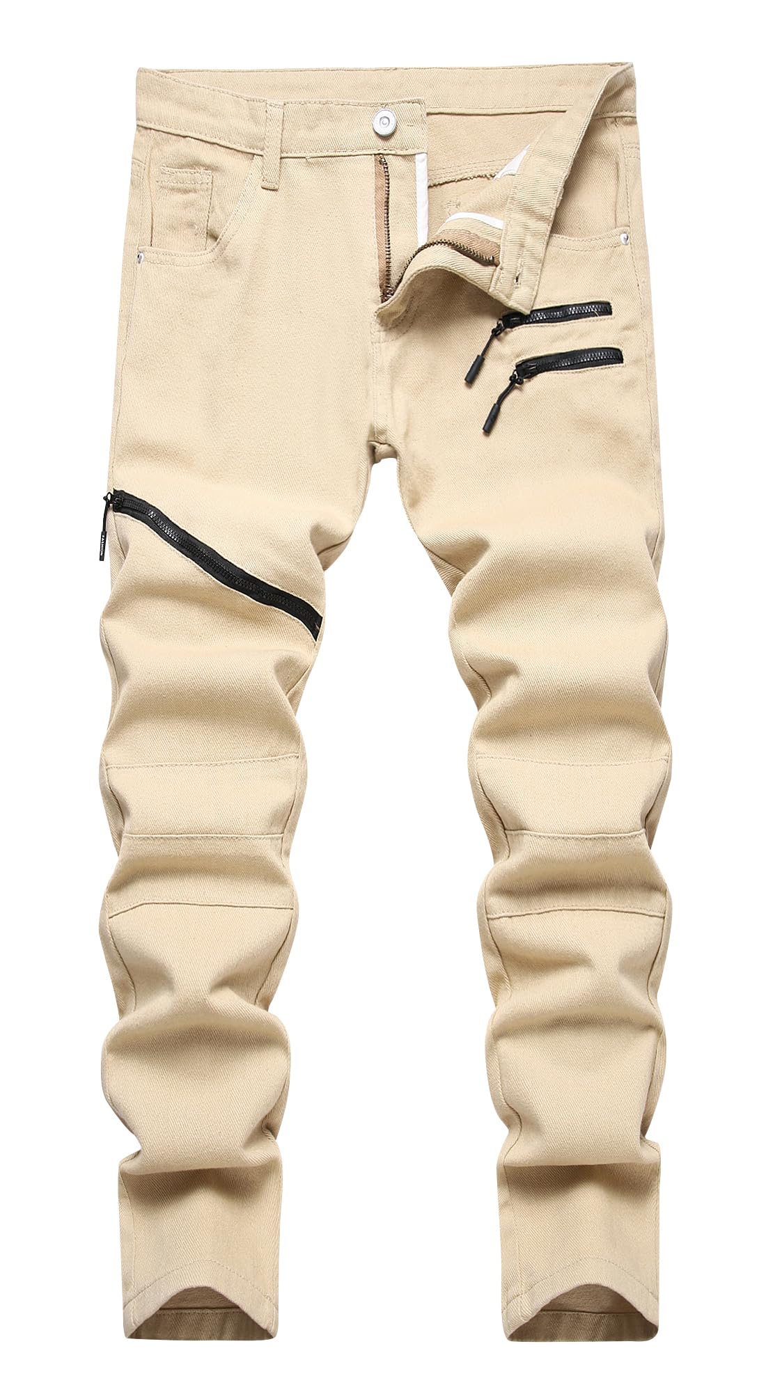 FEOYA - Jeans da ragazzo, pantaloni in denim slim fit, jeans skinny slim fit fit slim fit per adolescenti e jeans elasticizzati casual comodi 5-16 anni
