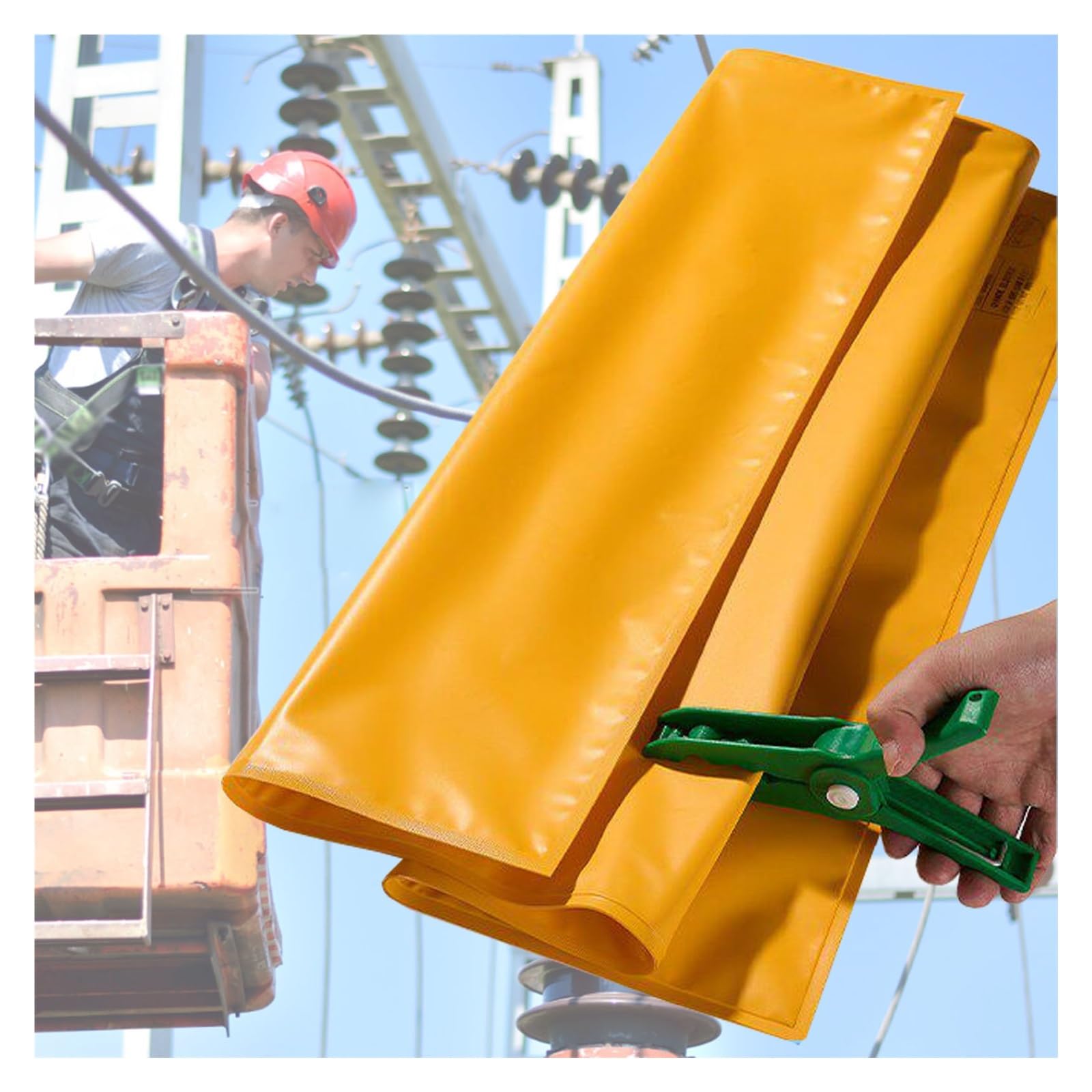 Tappetino di sicurezza isolato elettrico, coperta da lavoro resistente ad alta/bassa tensione con 2 morsetti per sottostazioni e sale di distribuzione
