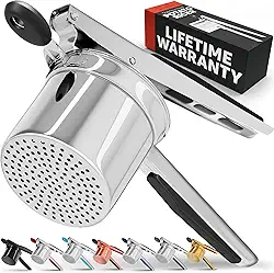 PriorityChef – Espremedor de batata grande de 425 g, ferramenta de cozinha de aço inoxidável resistente e triturador de batatas, acessório de cozinha para purê de batatas perfeito – sempre