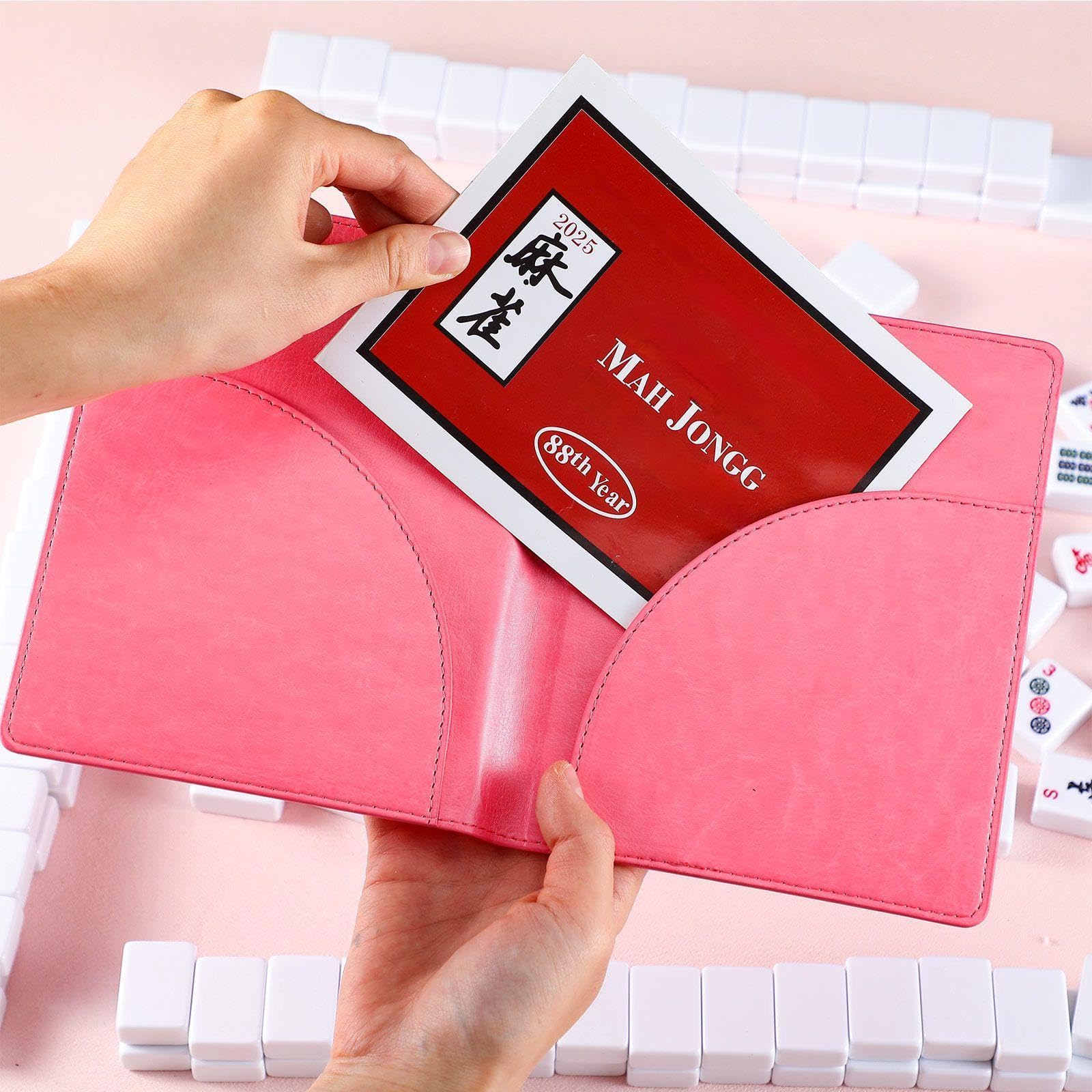 Amazon.com: AmazingSpark Mahjong Card Sleeve, 11.25 x 7 Inches Large Folio  Holder for Mahjong Scorecard Cards Protective Cover Mahjongg  Accessories(Light Pink) : Toys & Games
