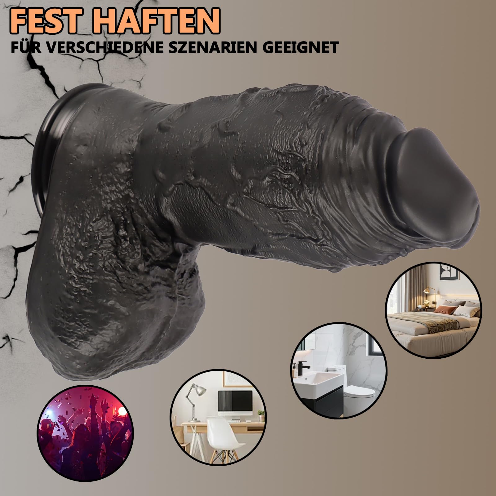 BDSMAGE dildo anale, plug anale gigante con forte ventosa, plug anale plug grandi giocattolo del sesso coda di dilo giocattoli sessuali per donne uomini coppie (L)