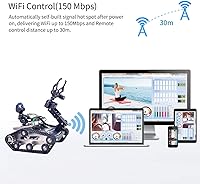 Vista 4 de Kit robot FPV Robot Car Kit con brazo robótico cámara HD para Mega 2560, vehículo robótico de chasis de tanque inteligente, aprendizaje inteligente