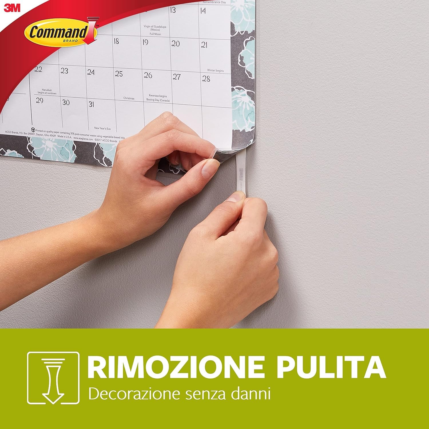 Command Strisce per Poster, 60 strisce Adesive Piccole - Ideale per Appendere Poster, Calendari o Immagini Senza Cornice