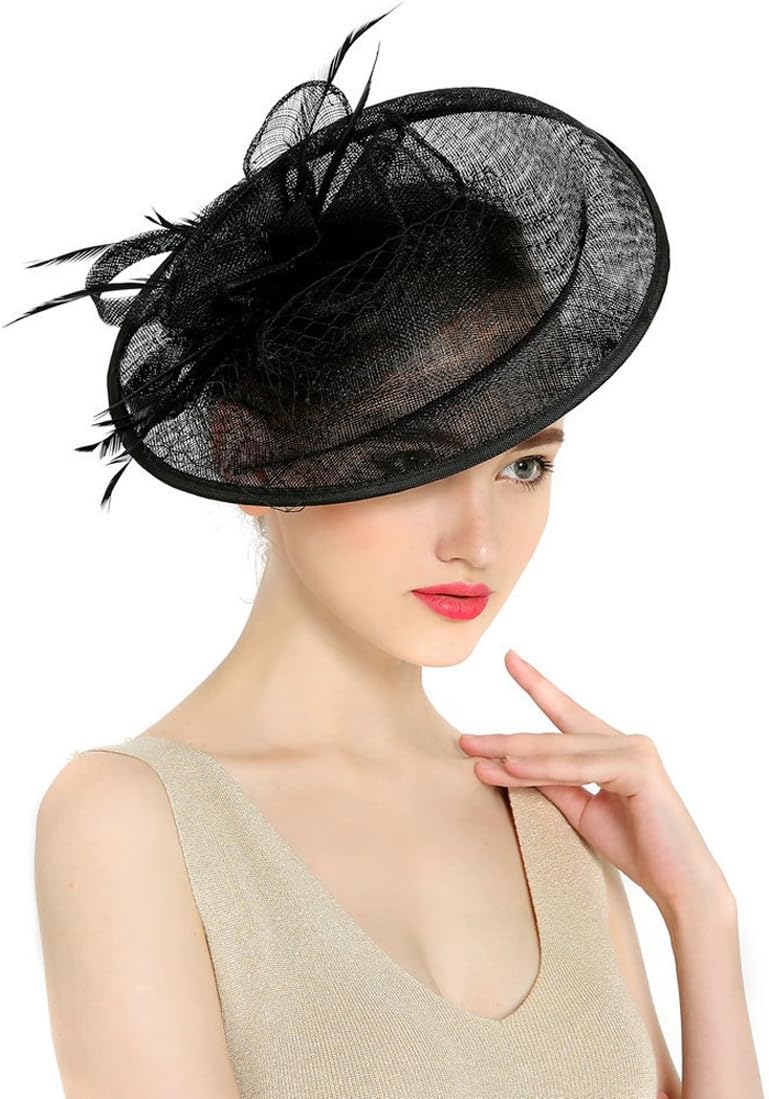 KAXIDY Ladies Hats Fascinators Hair Clips Feather Party Flower Hair Fascinators Wedding Feather Hats