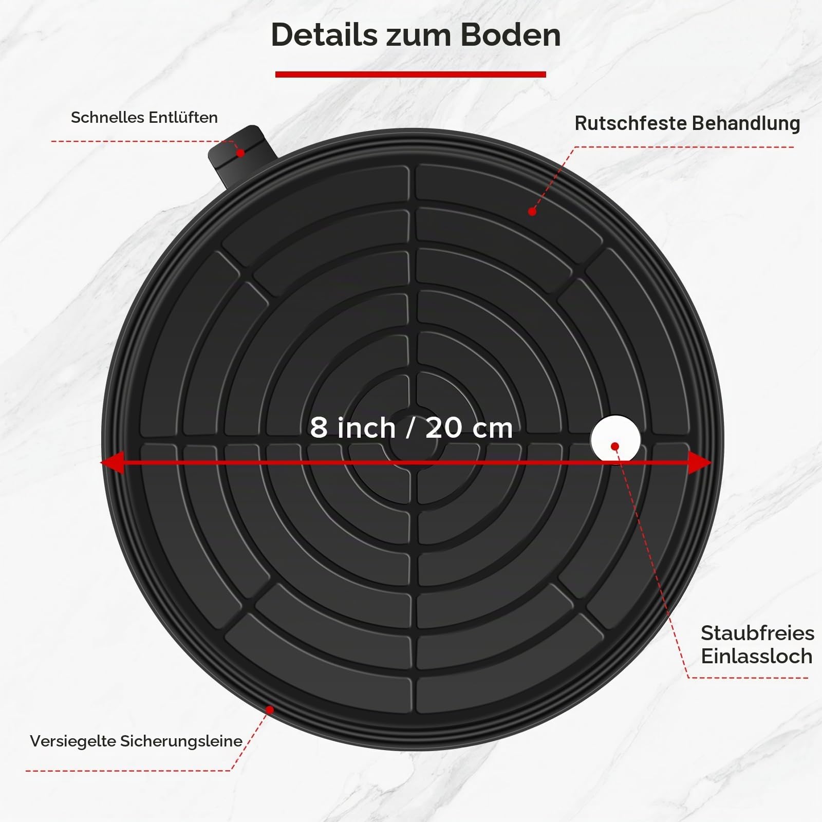 Glassauger 8" Saugheber Vakuum Saugnapf 662 lbs Tragkraft Leistungsstarke Industrielle Saugnapf mit Manometer Zum Anheben Von Großen Glasfliesen, Granit, Inklusive Tragetasche (2 Stück)