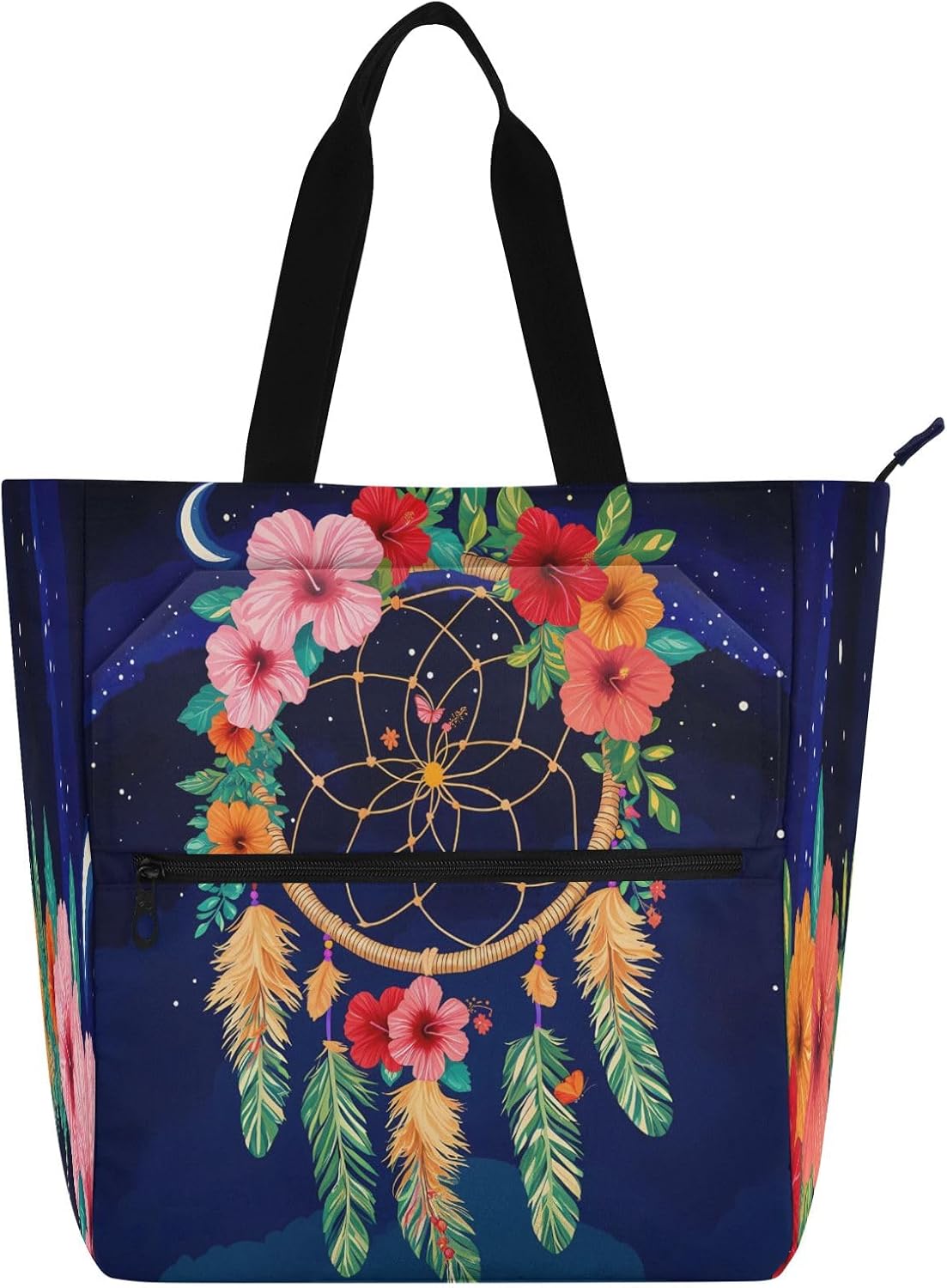 Waterproof Piano Bag for Lessons Watercolor Rose Light Music Tote with Zipper Pockets for Sheet Music & Books