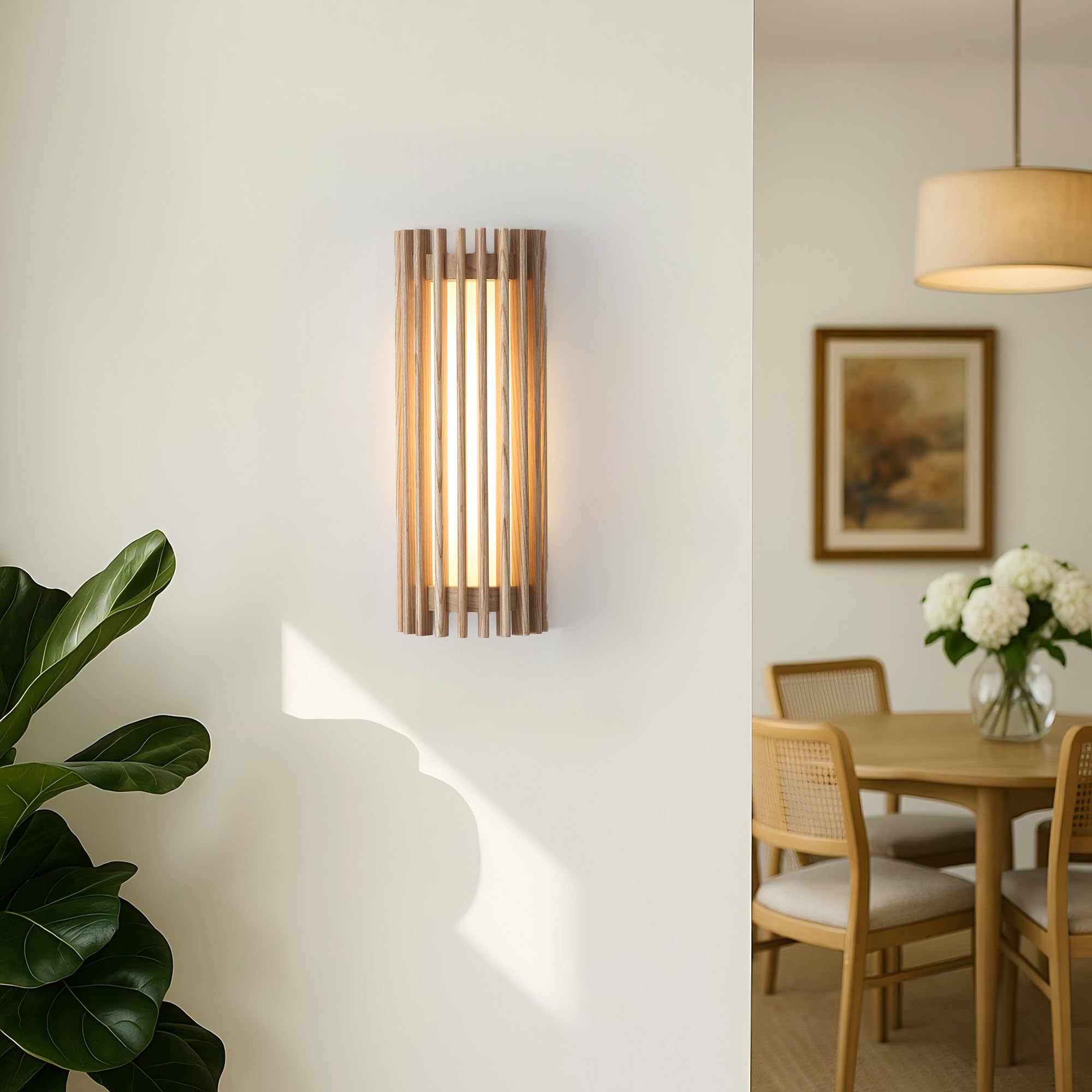 Wandlampe Grid, Moderne Boho Wabi-Sabi Wandbeleuchtung, Milchweißes Glas, 12W LED 3000K-6000K, Energieeffiziente Wandleuchte für Schlafzimmer, Wohnzimmer, Flur