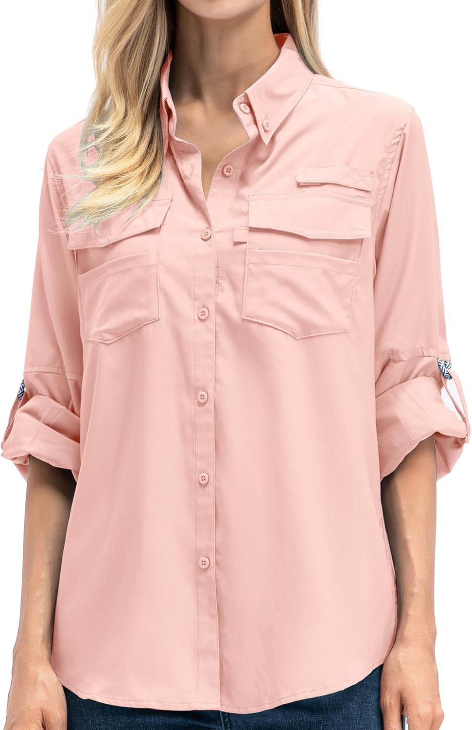 Women's UPF 50 UV Sun Protection Long Sleeve Safari Shirts Quick Dry Hiking Travel Fishing Outdoor Cool Shirts