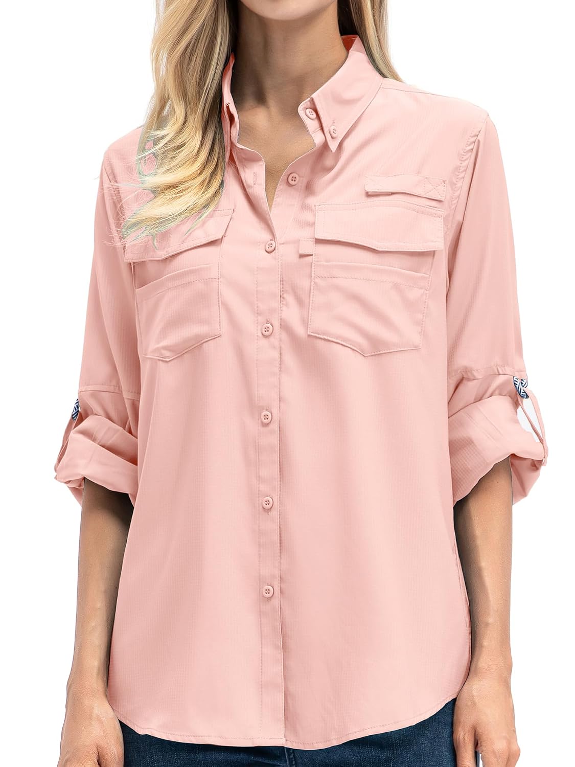 Women's Long Sleeve Fishing Shirt UPF 50+ for Safari Camping Travelling Quick Dry F5026,Pink,L - Review, Price and Buying Guide
