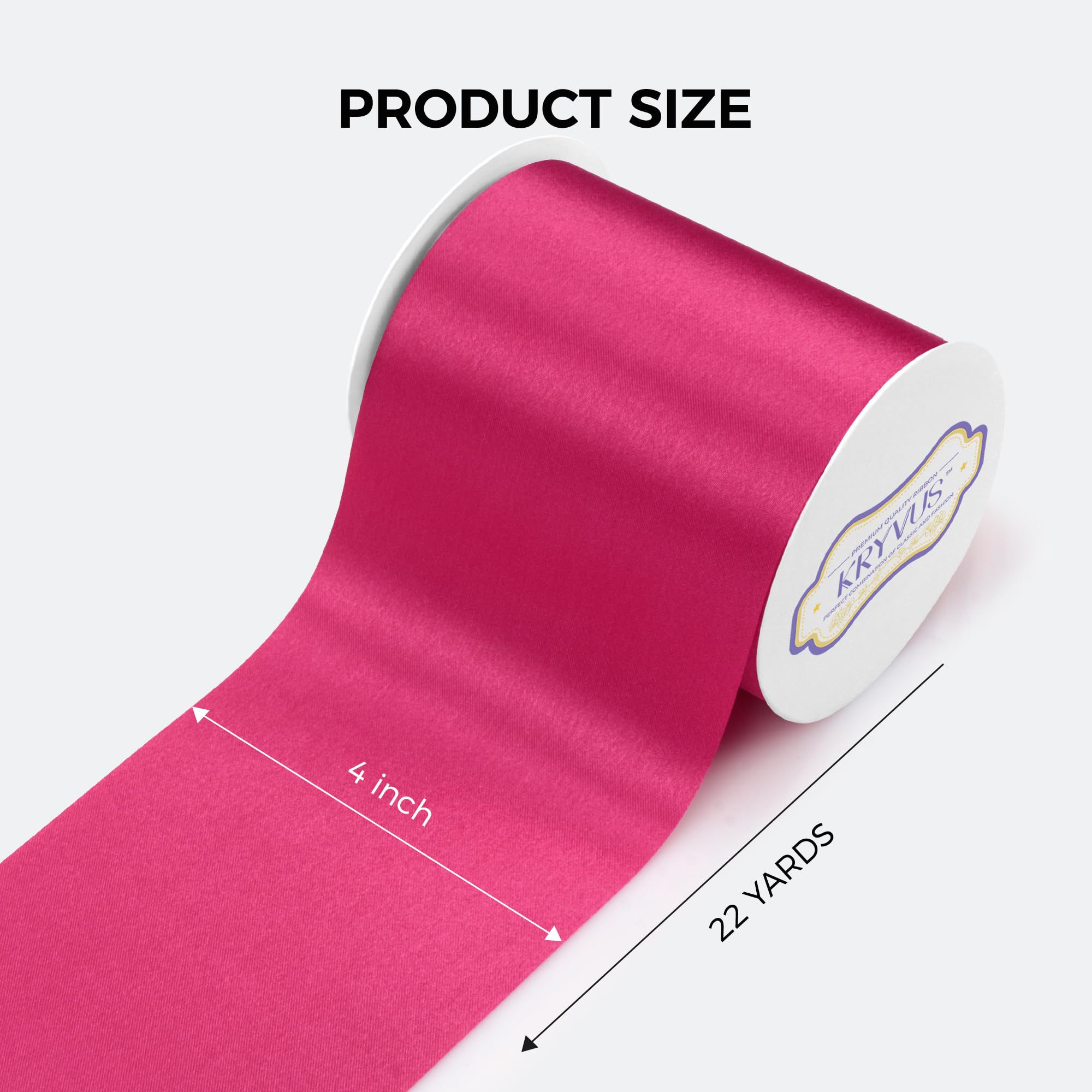 Hot Pink Satin Ribbon, 100mm x 20M Wide Hot Pink Ribbon, Solid Large Ribbons for Cutting Ceremony Grand Opening - Image 2
