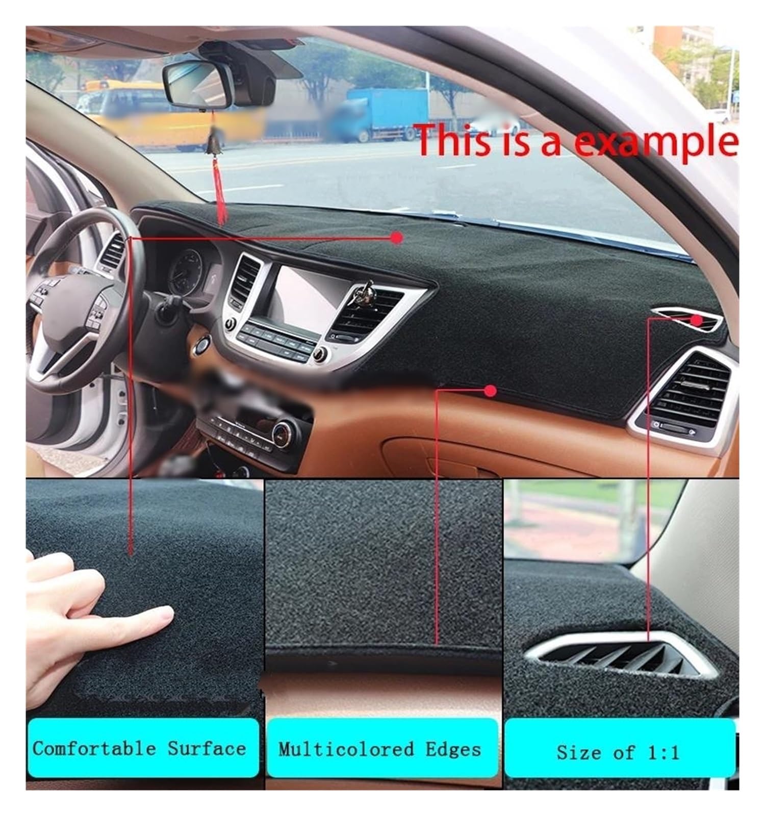 Kaitian 1 pz Antiscivolo Copertura Cruscotto Copertura Parasole