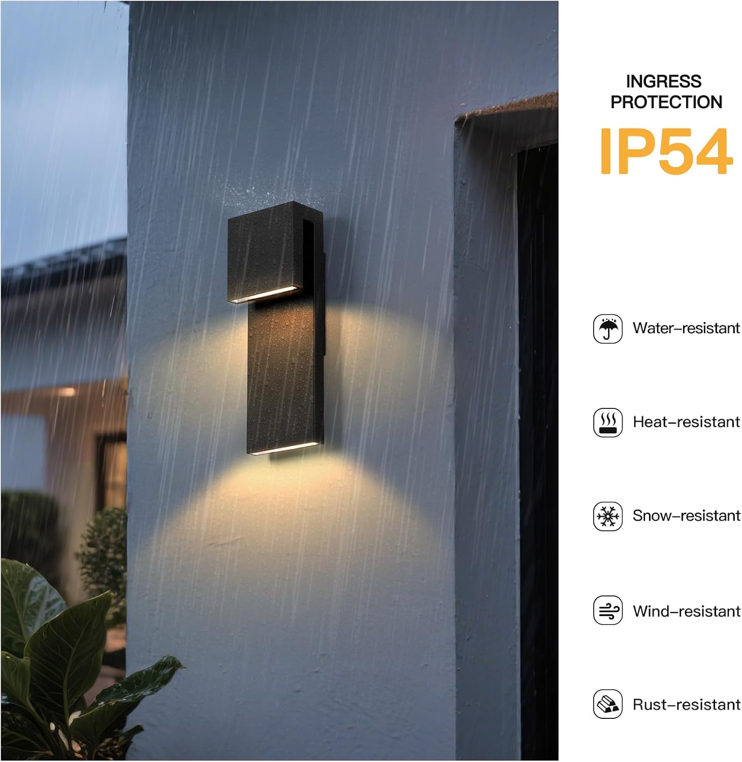 MVBT 15" Modern Outdoor Wall Sconce, Waterproof LED Exterior Wall Light Fixture Hardwired, 3000K Lighting Outside Porch Lights Garage Patio Lamp, Front Door Landscape Lantern for House Yard Decorative