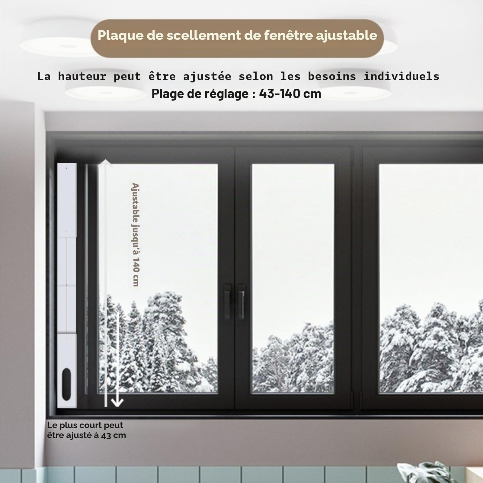Generic Kit d’étanchéité de climatiseur pour fenêtre coulissante, sans couture