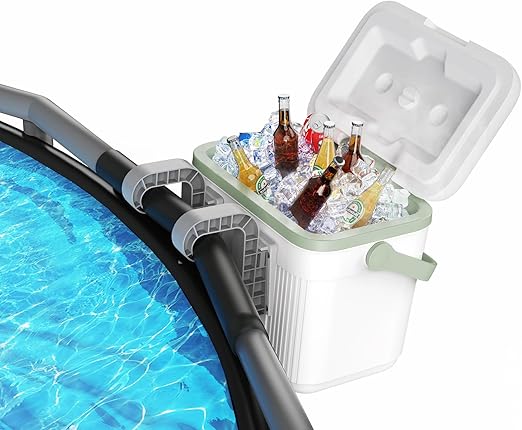 Pool Cooler, Portable Poolside Cooler Swimming Pool, Insulated Hard Cooler with Handle, Swimming Poolside Ice Chest Accessories, Suitable for Above Ground Pools, Parties, Family Gathering