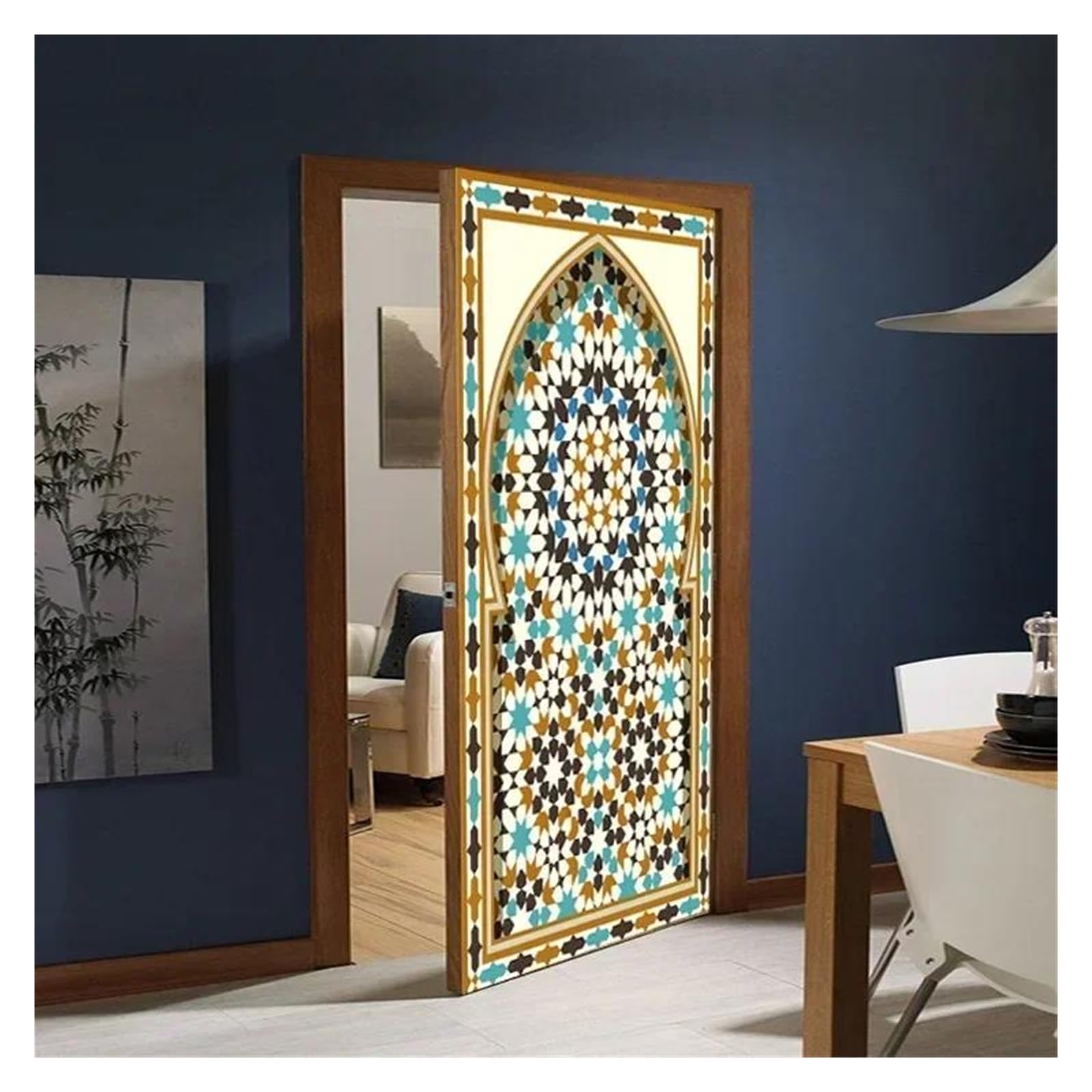 Peinture à l'huile lily floral autocollante amovible pour décoration murale