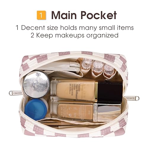 Miniatura 186 de Narwey Cute Cheetah Makeup Bag Travel Cosmetic Bag Organizer Toiletry Bag Make Up Bags with Compartments for Women Girls (Large, Black Leopard)