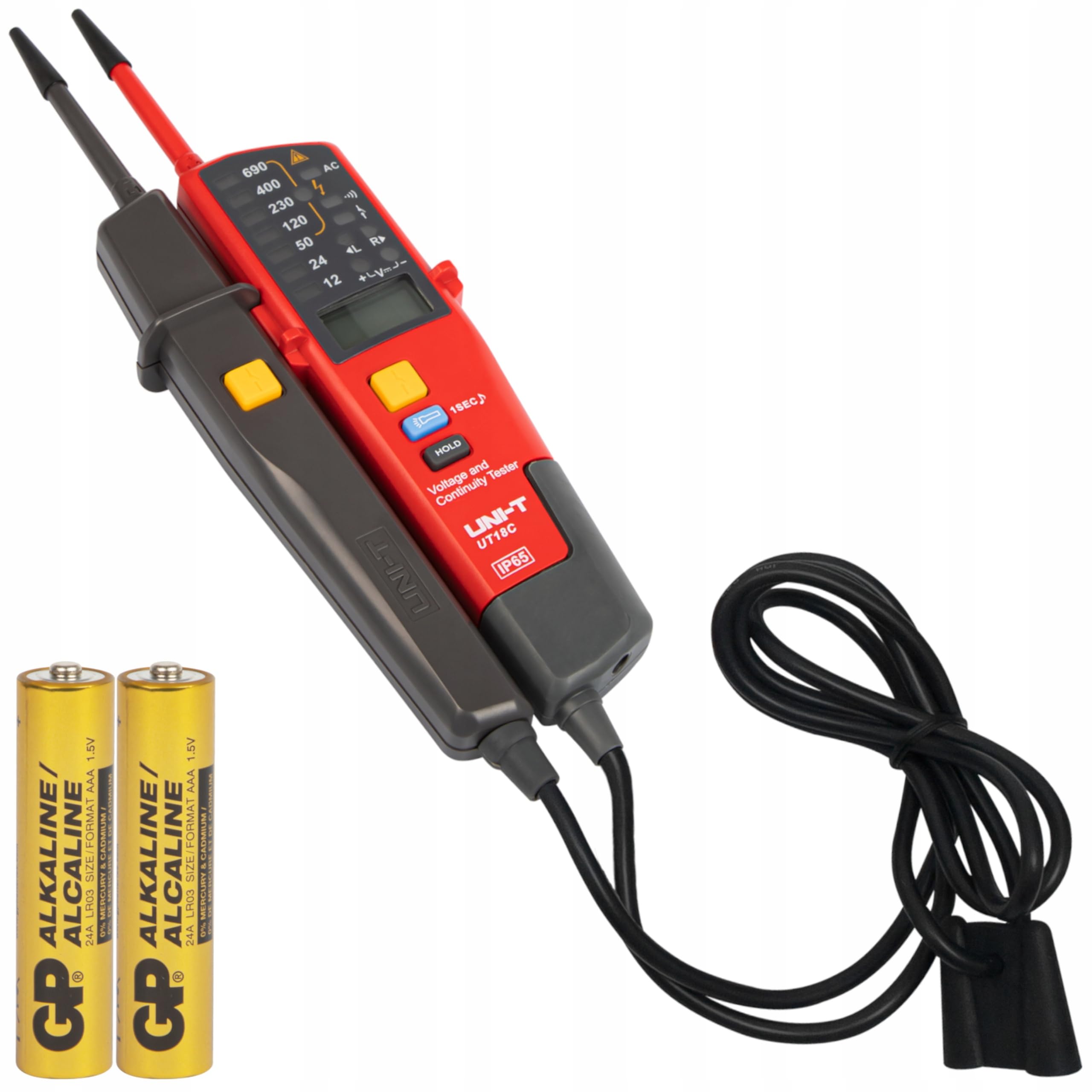 Blow MULTIMETR MIERNIK PRÓBNIK CYFROWY TESTER NAPIĘCIA FAZ RCD IP65 ZESTAW UT18C