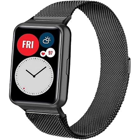 PaceBid Cinturino Compatibile con Huawei Watch Fit, Regolabile Cinturino in  in Acciaio Inossidabile, Magnetico Cinturino Sgancio Rapido di Ricambio per Huawei  Watch Fit- （Black : Amazon.it: Elettronica