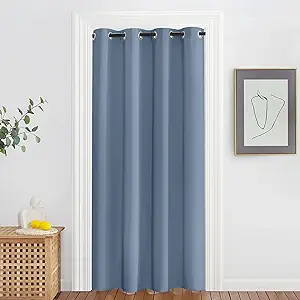 NICETOWN Stone Blue Blackout Bedroom Curtain 78 inch Length - Grommet Privacy Window Treatment Light Blocking Sound Reducing Thermal Drape for Living Room (1 Panel, W52 x L78)