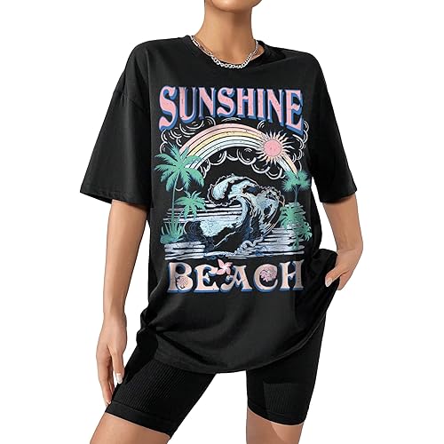 SOLY HUX Women's Graphic Tees Cute Print Short Sleeve Tee Preppy Clothes Casual Vintage Summer Oversized T Shirt Top