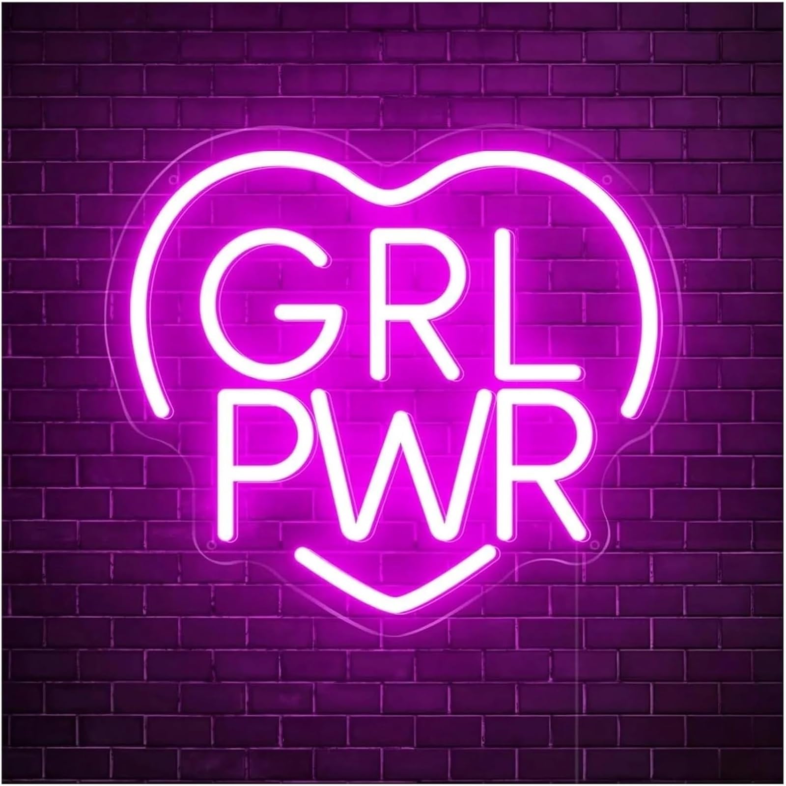 Zynther Neon lamp for neon lamp loanword GRL PWR Heart for Signs