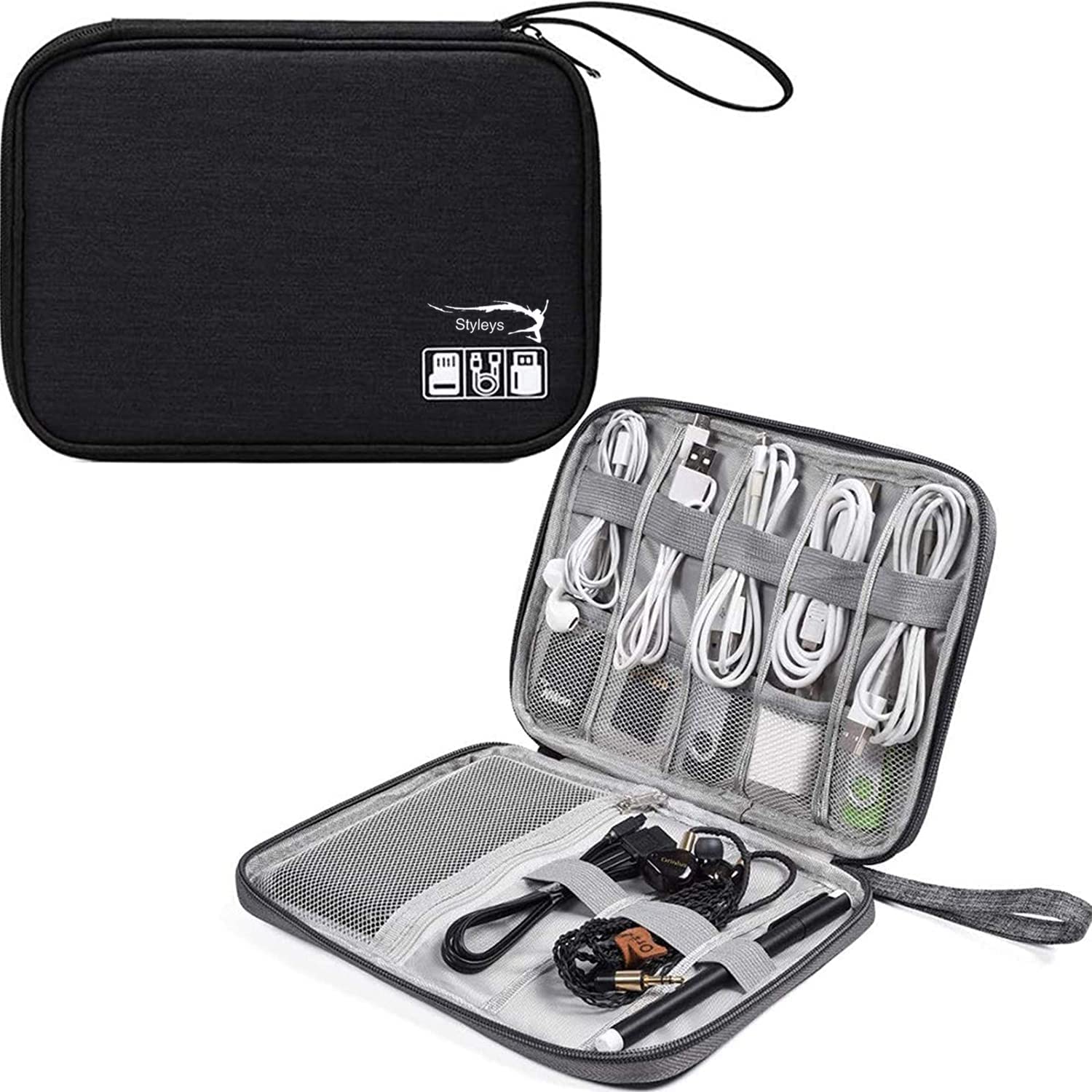 DoraPaz Electronics Accessories Bag, Digital Gadget Organizer Case, Waterproof Travel Gear Storage Carrying Sleeve Pouch for Cable, USB, Earphones, Portable Hard Drives, Power Banks (Black) (B0BW6YHLW1) Amazon Price History, Amazon Price Tracker