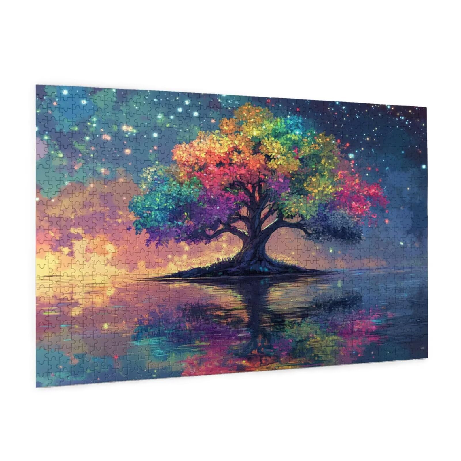 Puzzle kolorowe, 6000 elementów, drzewo życia, puzzle dla dorosłych, z pudełkiem na prezent, duże drewniane puzzle dla dorosłych, gra zręcznościowa dla całej rodziny, prezenty dla kobiet, 105 x 180 cm