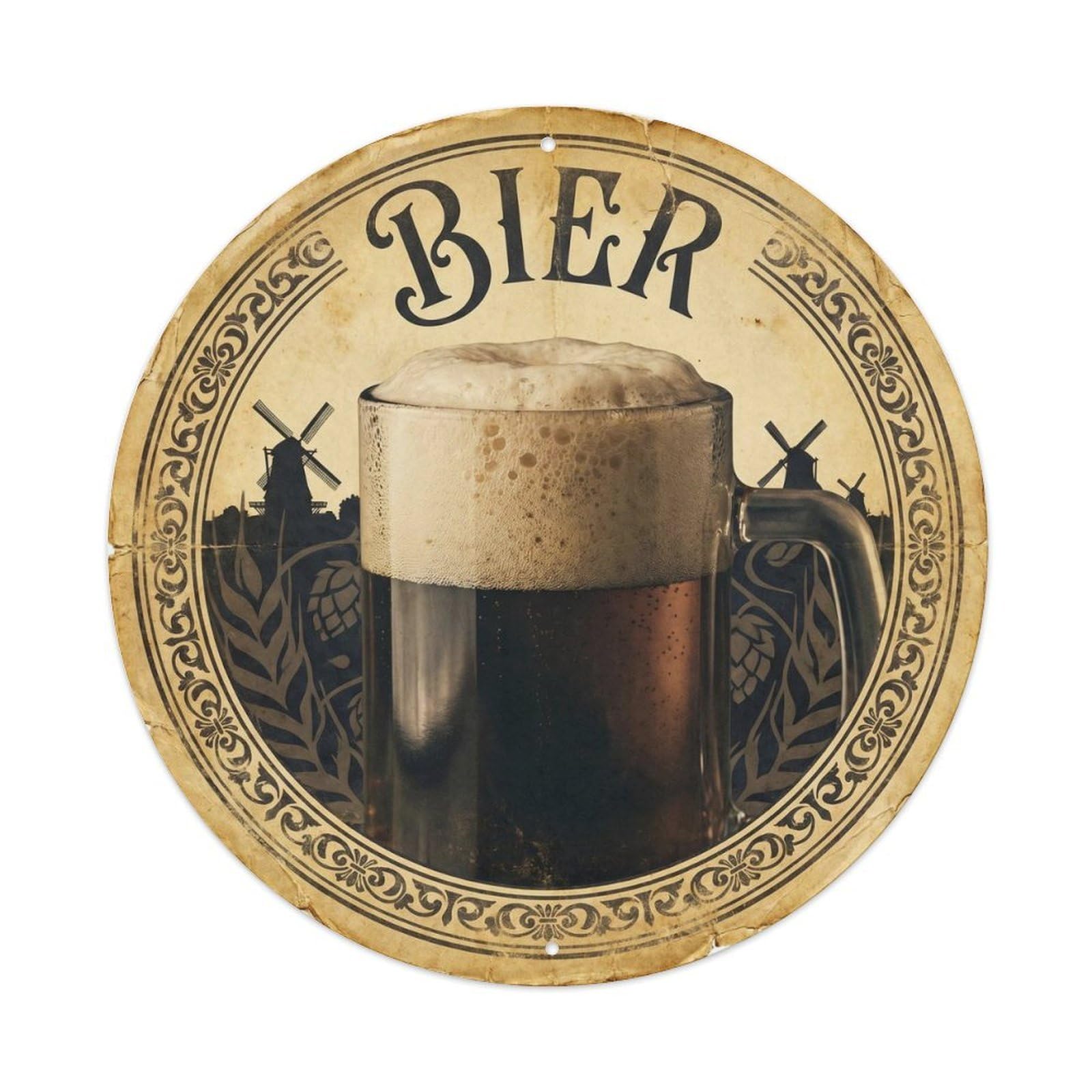 Craft Beer Pub Brewery European Foam Mug Nostalgic Metal Tin Sign