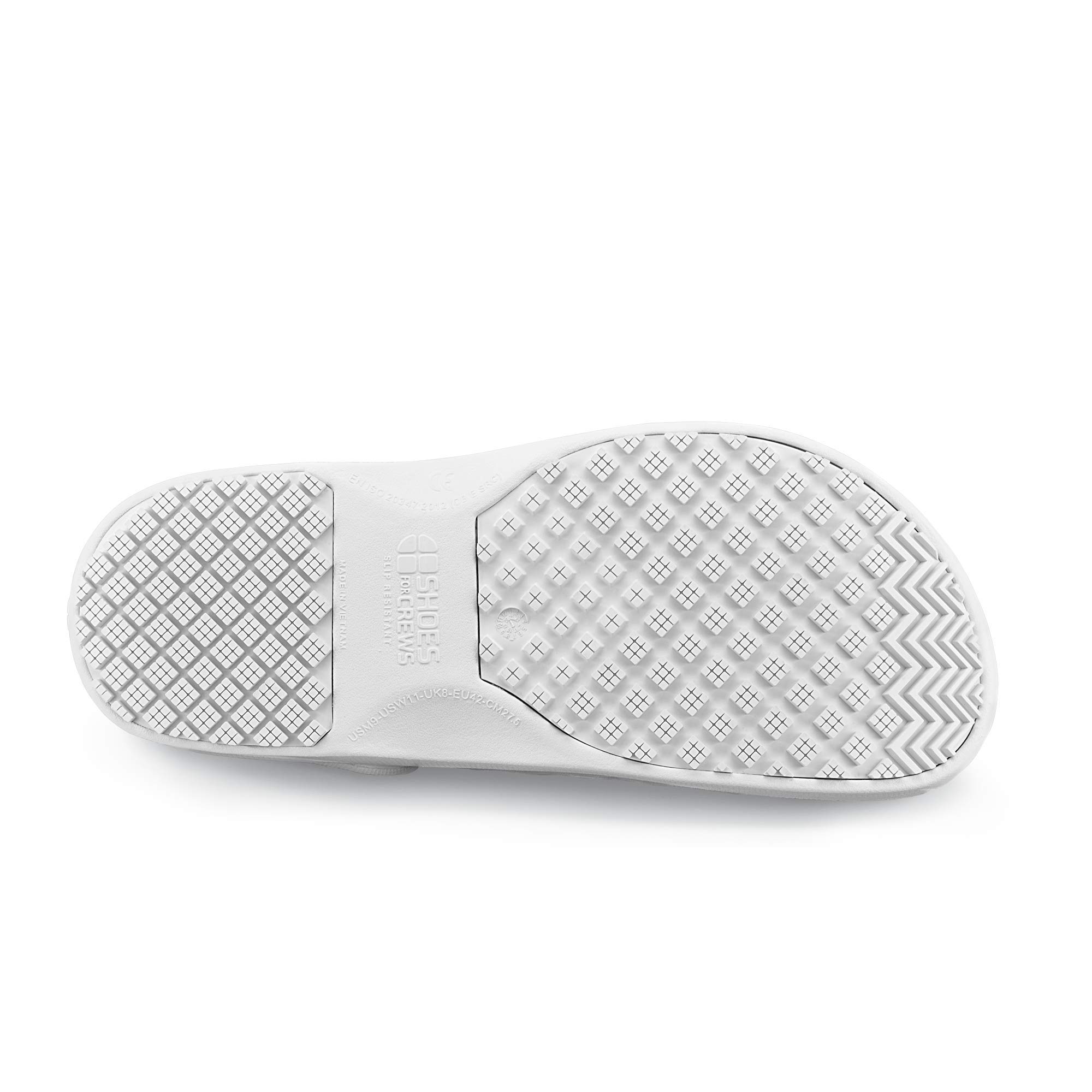 Shoes for Crews Buty robocze ZINC – wygodne, wodoodporne i antypoślizgowe chodaki do pracy zmianowej, personelu medycznego i kuchennego, dla mężczyzn i kobiet, biały, 44 EU