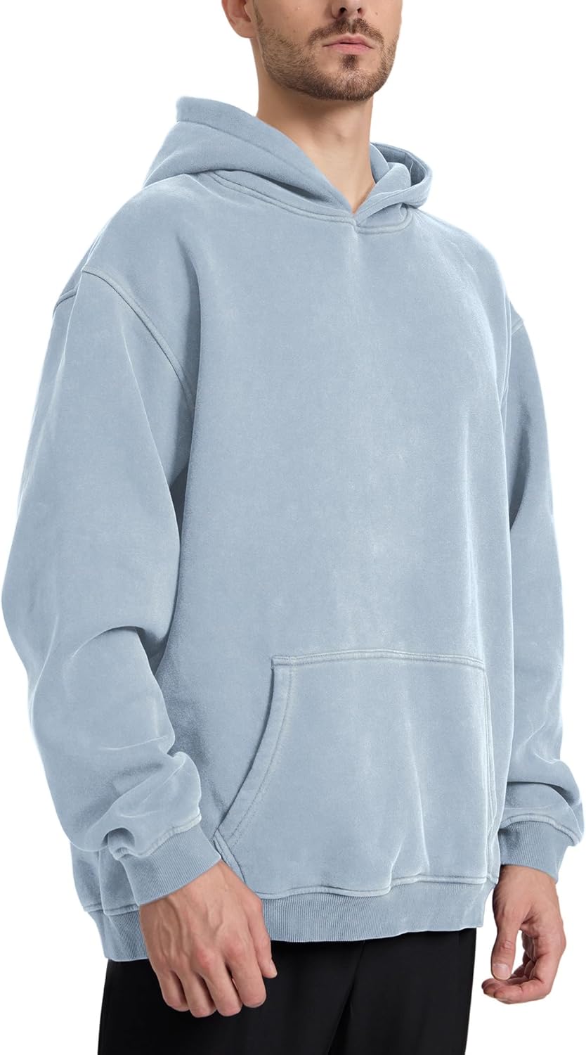 Dnzzs Acid Wash Hoodie Super Soft Sweatshirt for Mens Pullover Oversized Men's Fashion Hoodies & Sweatshirts Vintage Tops