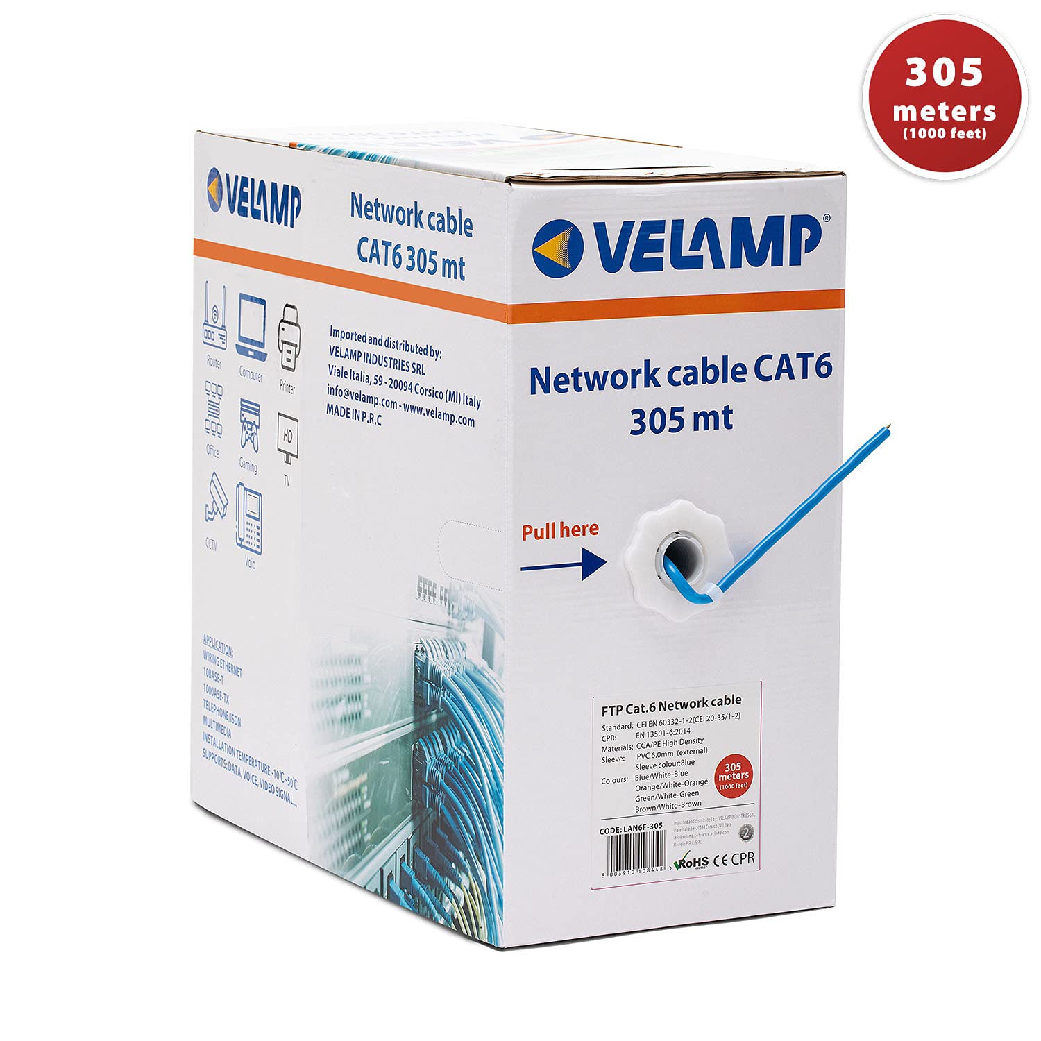 Netzwerkkabel CAT6 FTP 305 mt in Box