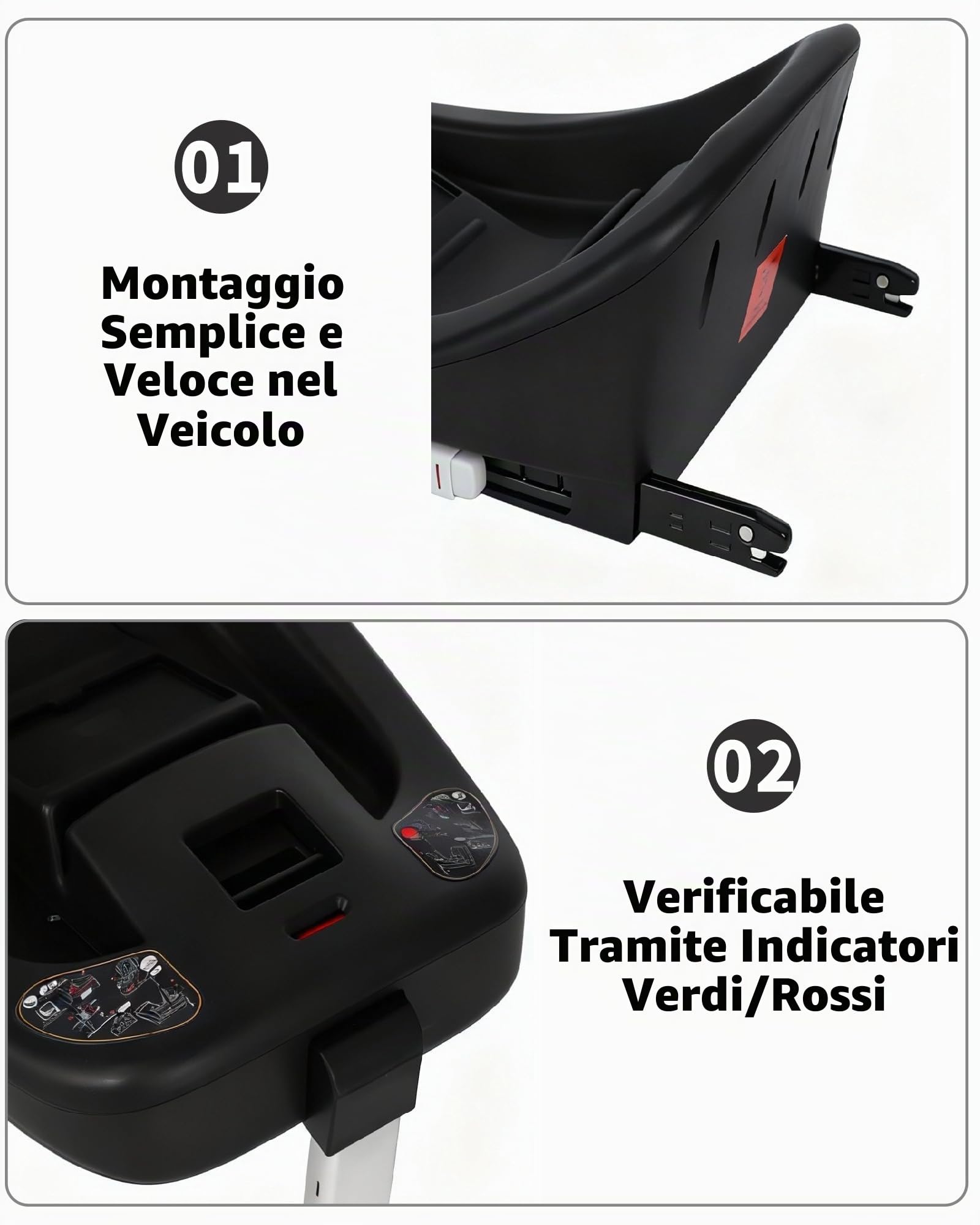 Seggiolino auto isofix Seggiolino auto confortevole per neonati e bambini piccoli, con parasole e finestrella, seggiolino ergonomico, nero