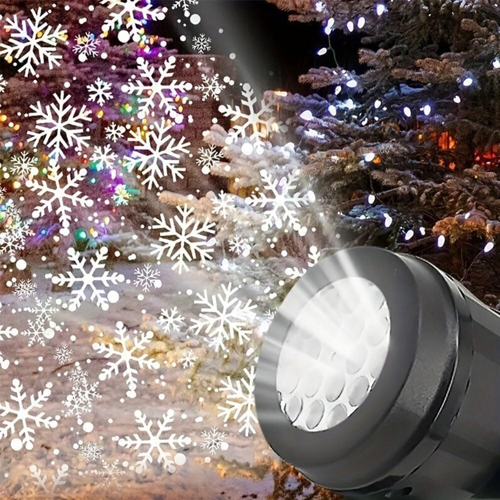 Proiettore di luci di neve, proiettore di luci rotanti natalizie con fiocchi di neve, per casa, matrimoni, feste, giardino, decorazione paesaggistica, 12025AQ(bianco)
