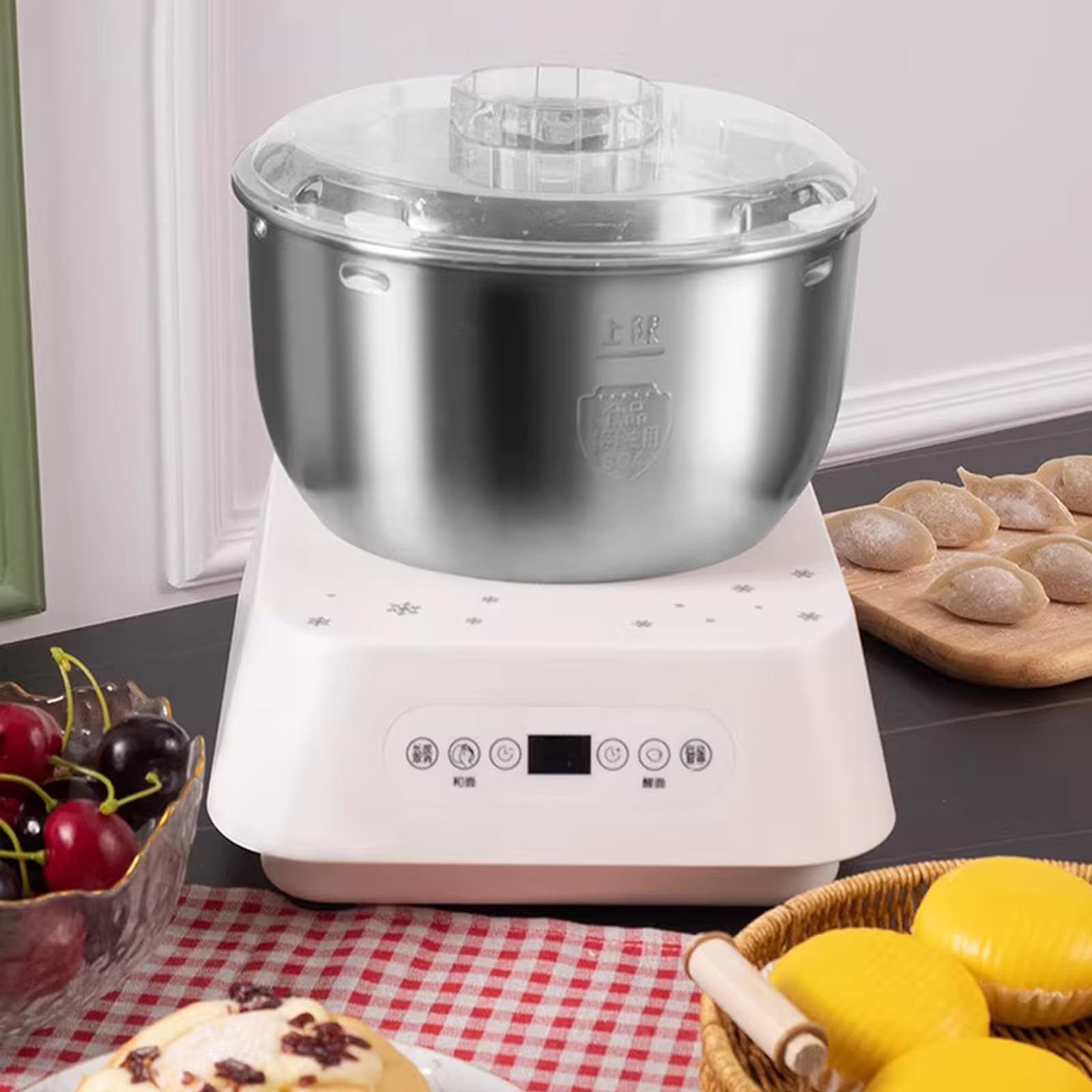 Automatischer Teigkneter mit Fermentfunktion, Elektromischer für Brot, Knödel und Brötchen, Leise 3D-Klingen, 5L-Kapazität, Smart Timer, kompaktes Design für den Hausküchengebrauch